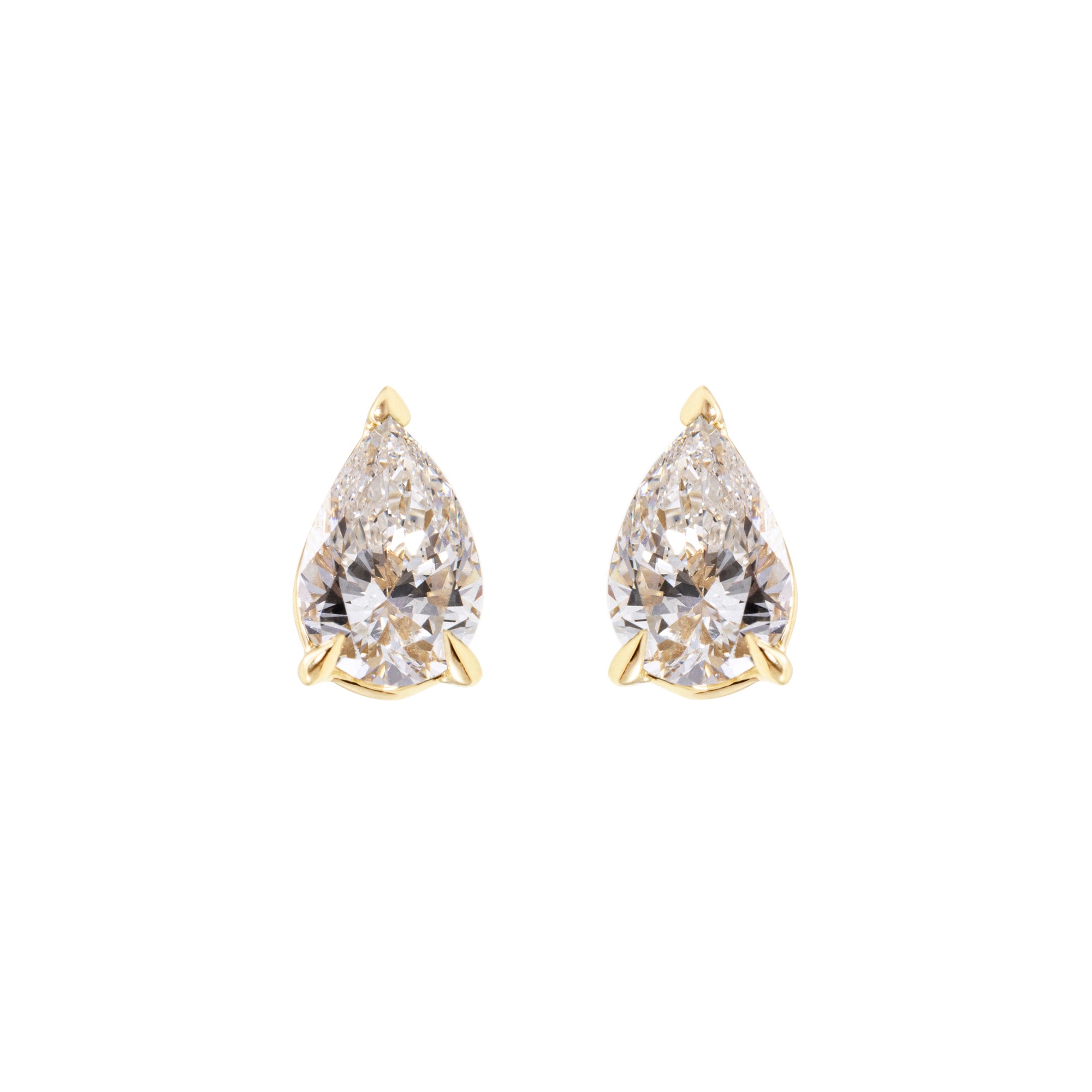 Pendientes Boton Lagrima Diamante - Blanca Jewels