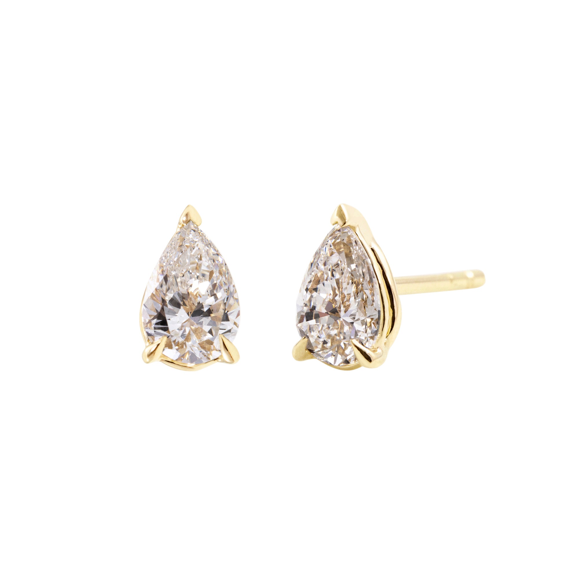 Pendientes Boton Lagrima Diamante - Blanca Jewels