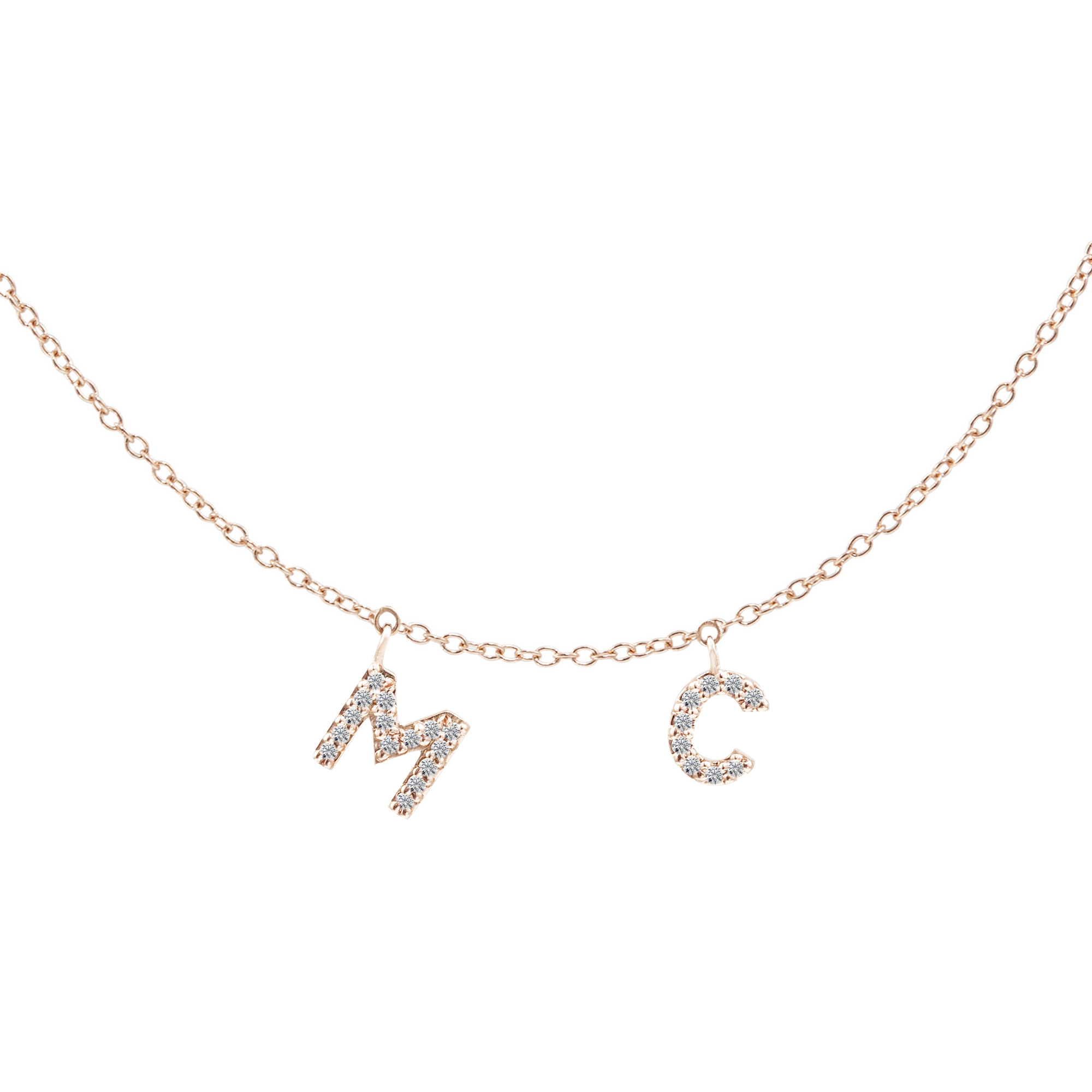 Gargantilla Dos Letras Diamantes Mini - Blanca Jewels