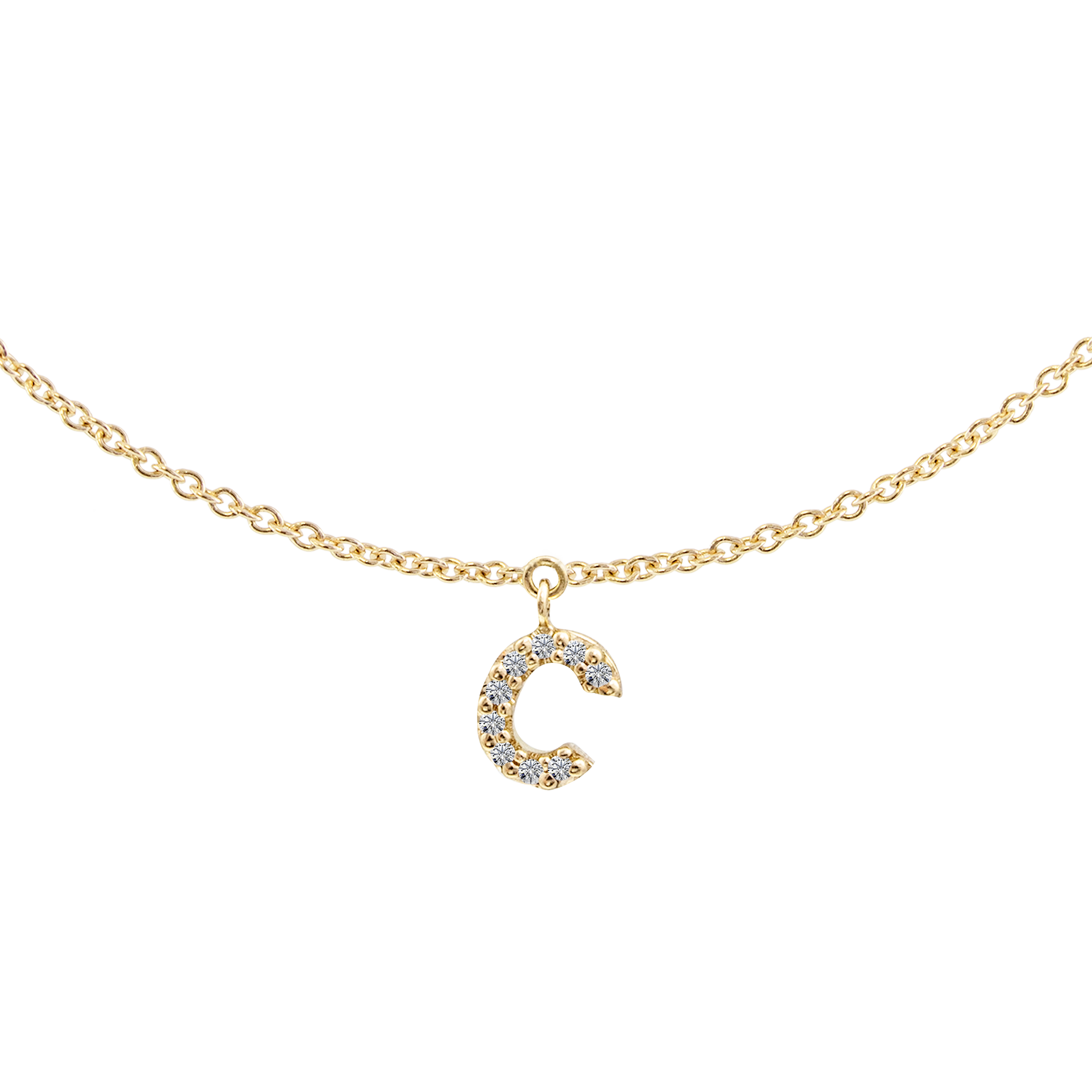 Gargantilla Una letra Mini Diamantes Personalizada