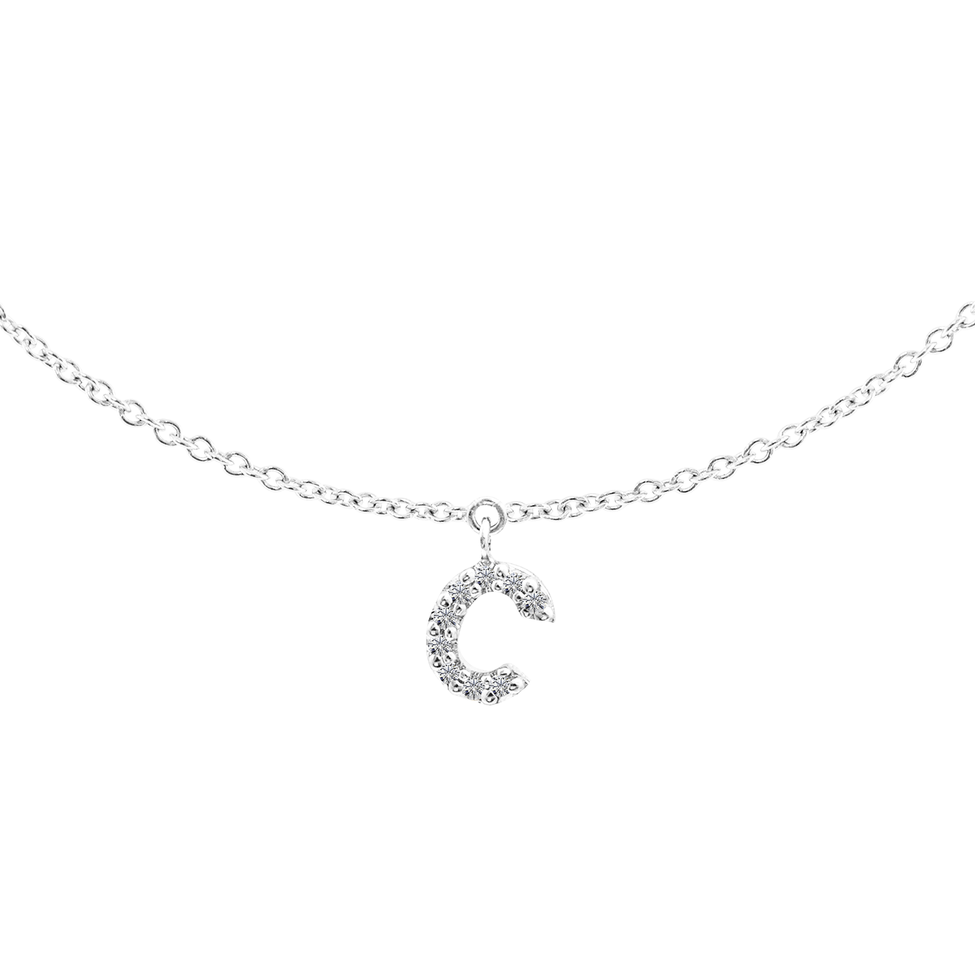 Collier personnalisé avec mini lettres en diamant