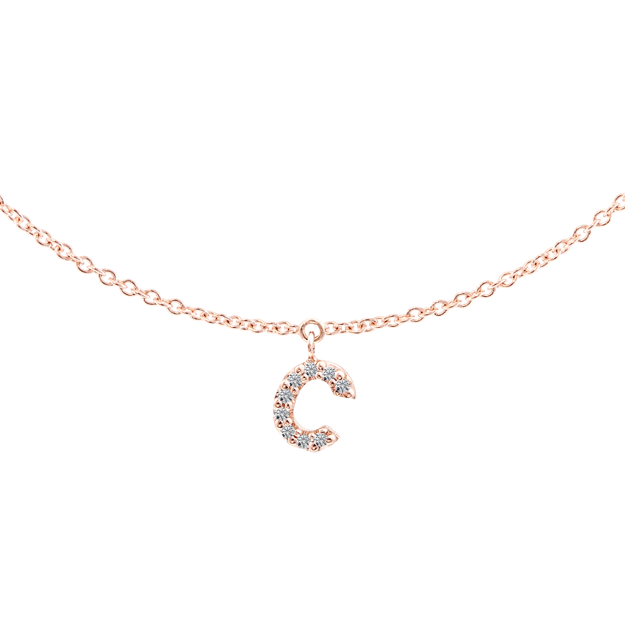 Collier personnalisé avec mini lettres en diamant