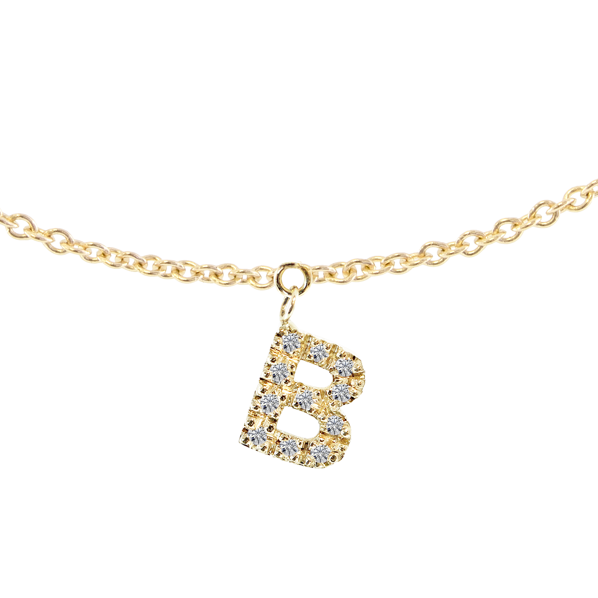 Gargantilla Una Letra Midi Diamantes Personalizada