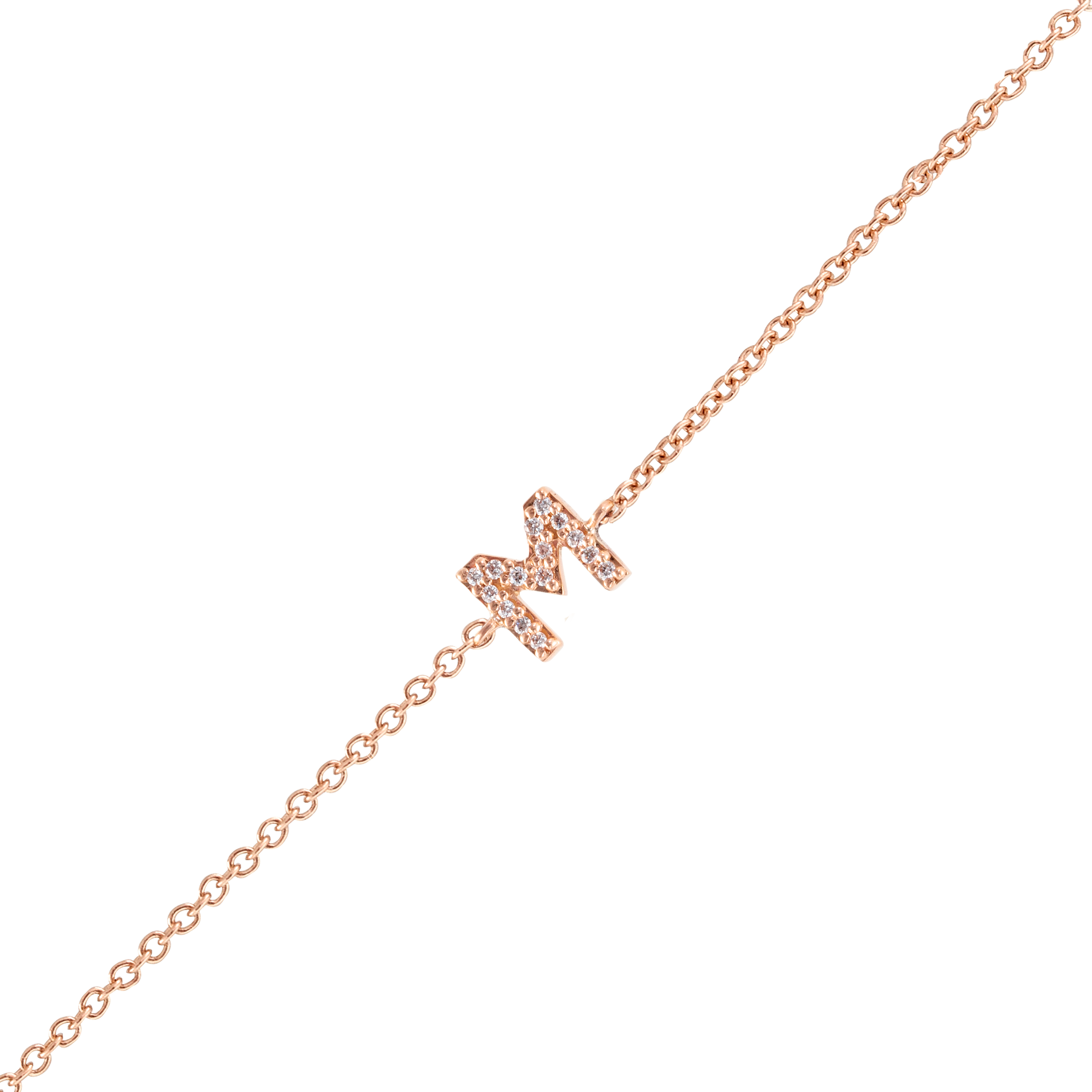 Bracelet Lettre Personnalisé Mini Diamants