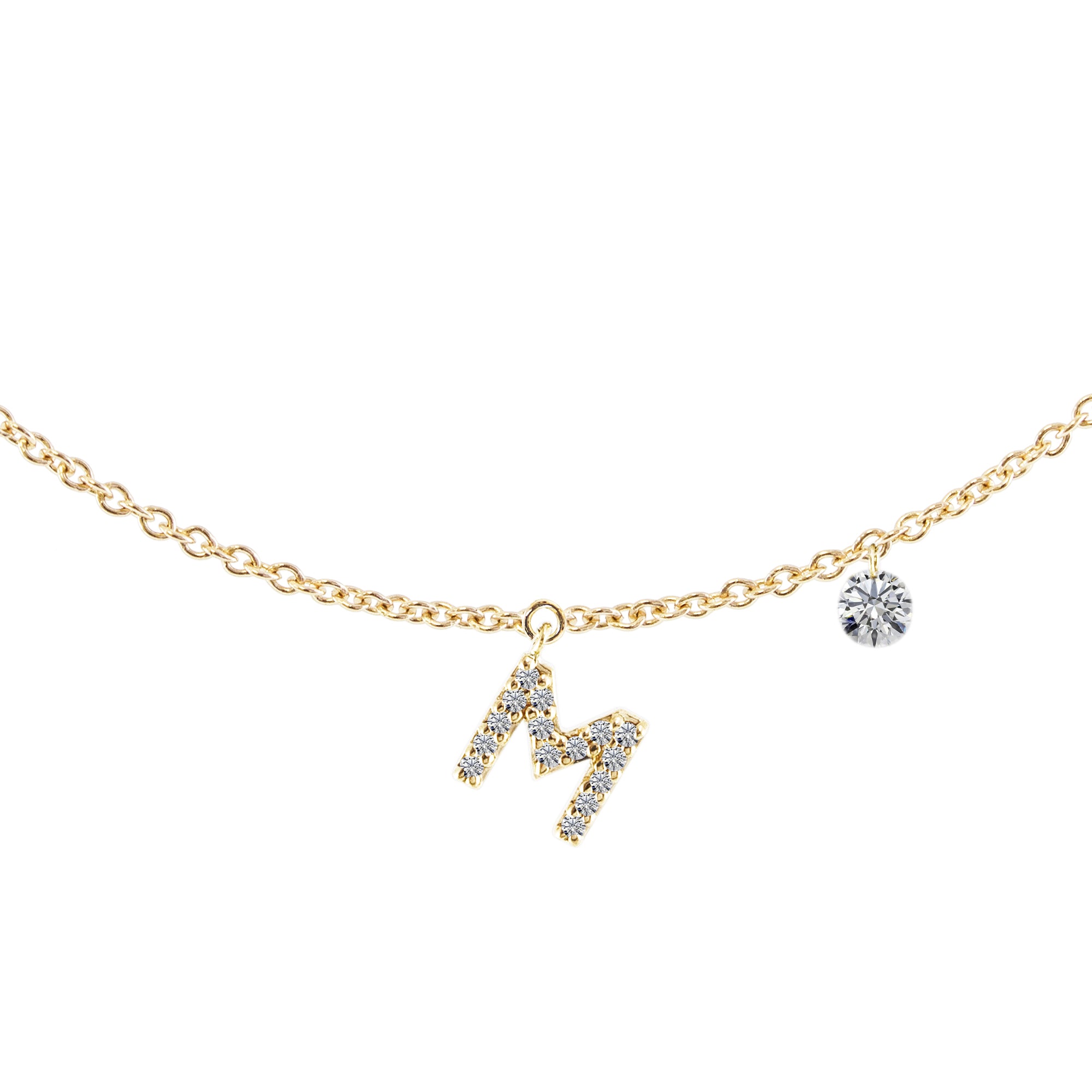 Gargantilla letra Mini con Diamante Personalizada