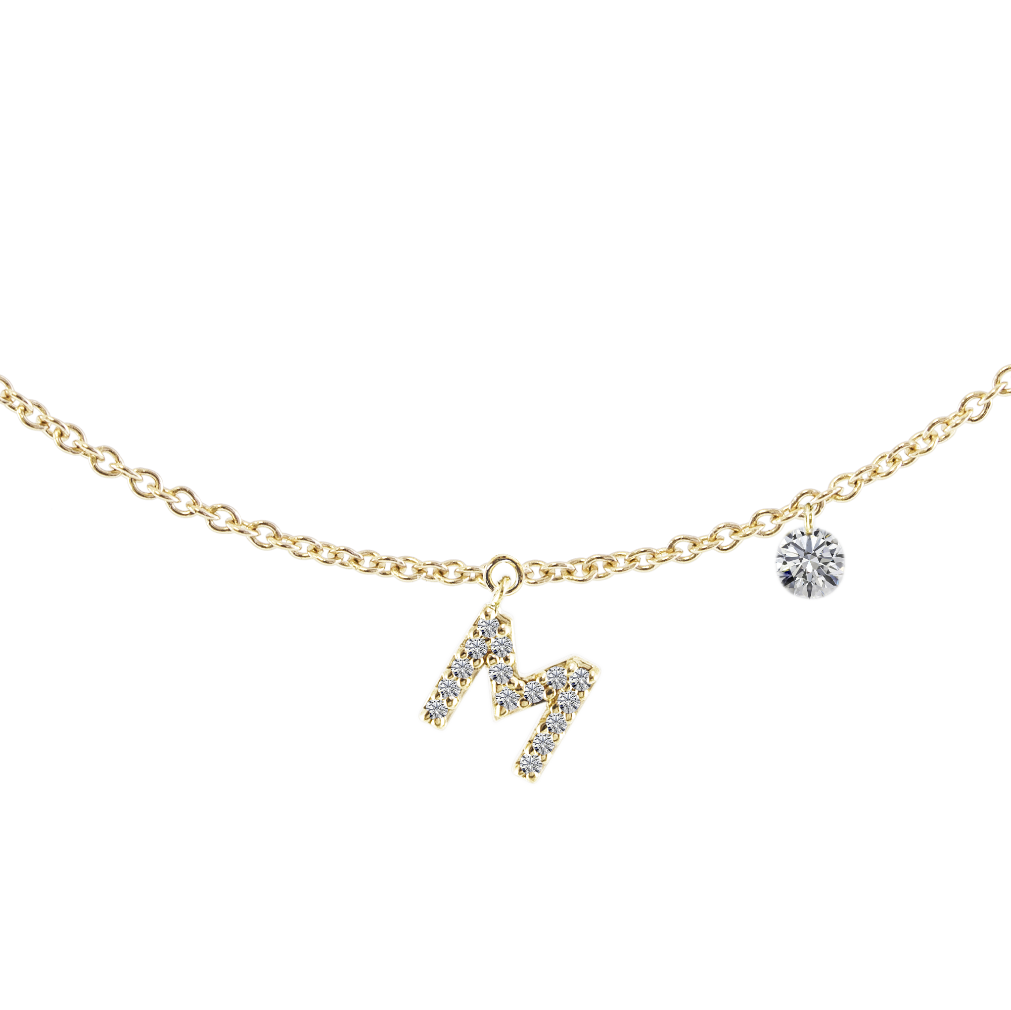 Gargantilla letra Mini con Diamante Personalizada