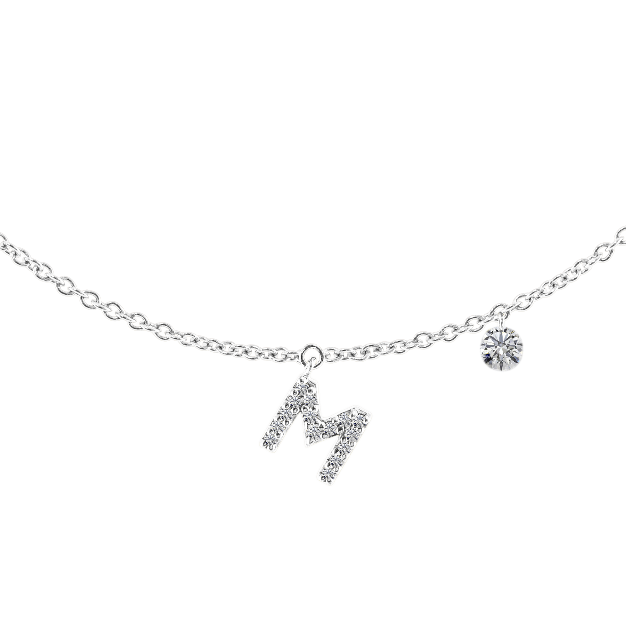 Mini ras de cou lettre avec diamant personnalisé