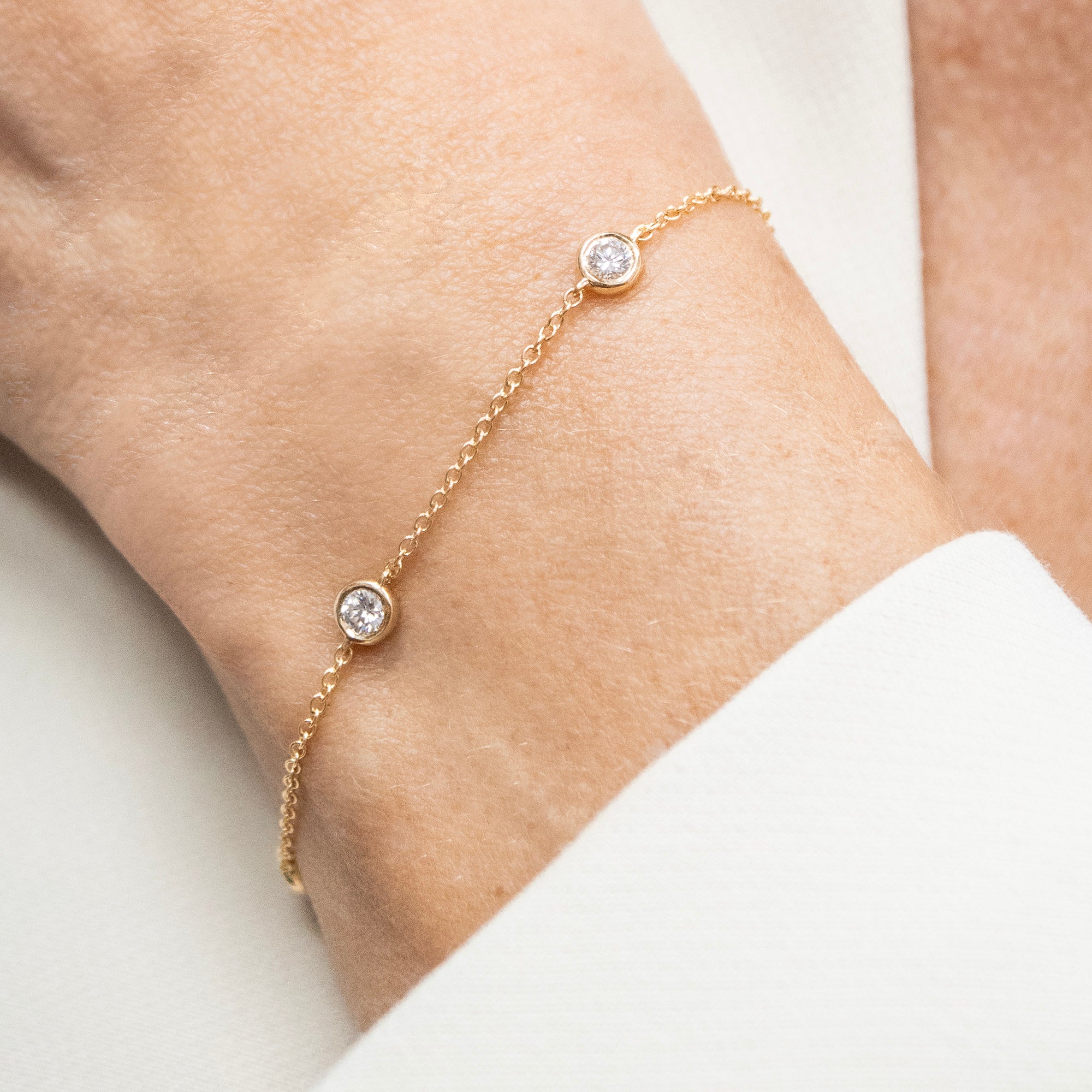 Brazalete bisel 4 Diamantes - Blanca Jewels