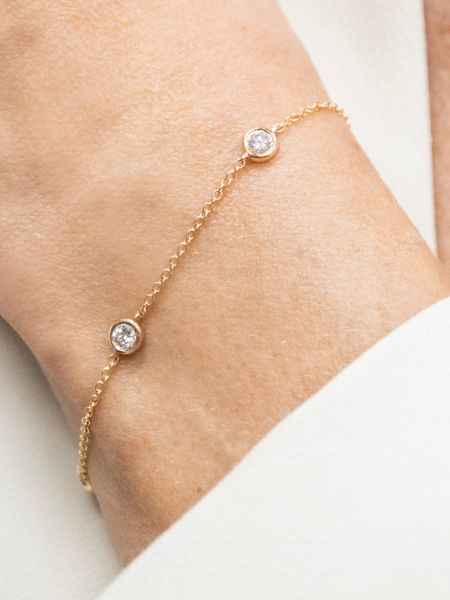 Brazalete bisel 4 Diamantes