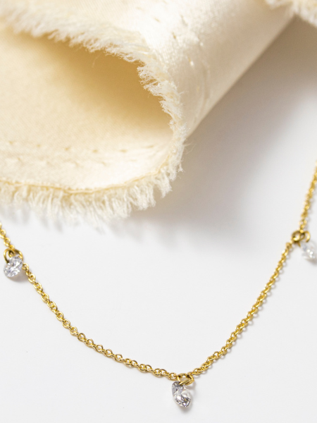 Choker with 3 Pierced Diamonds
