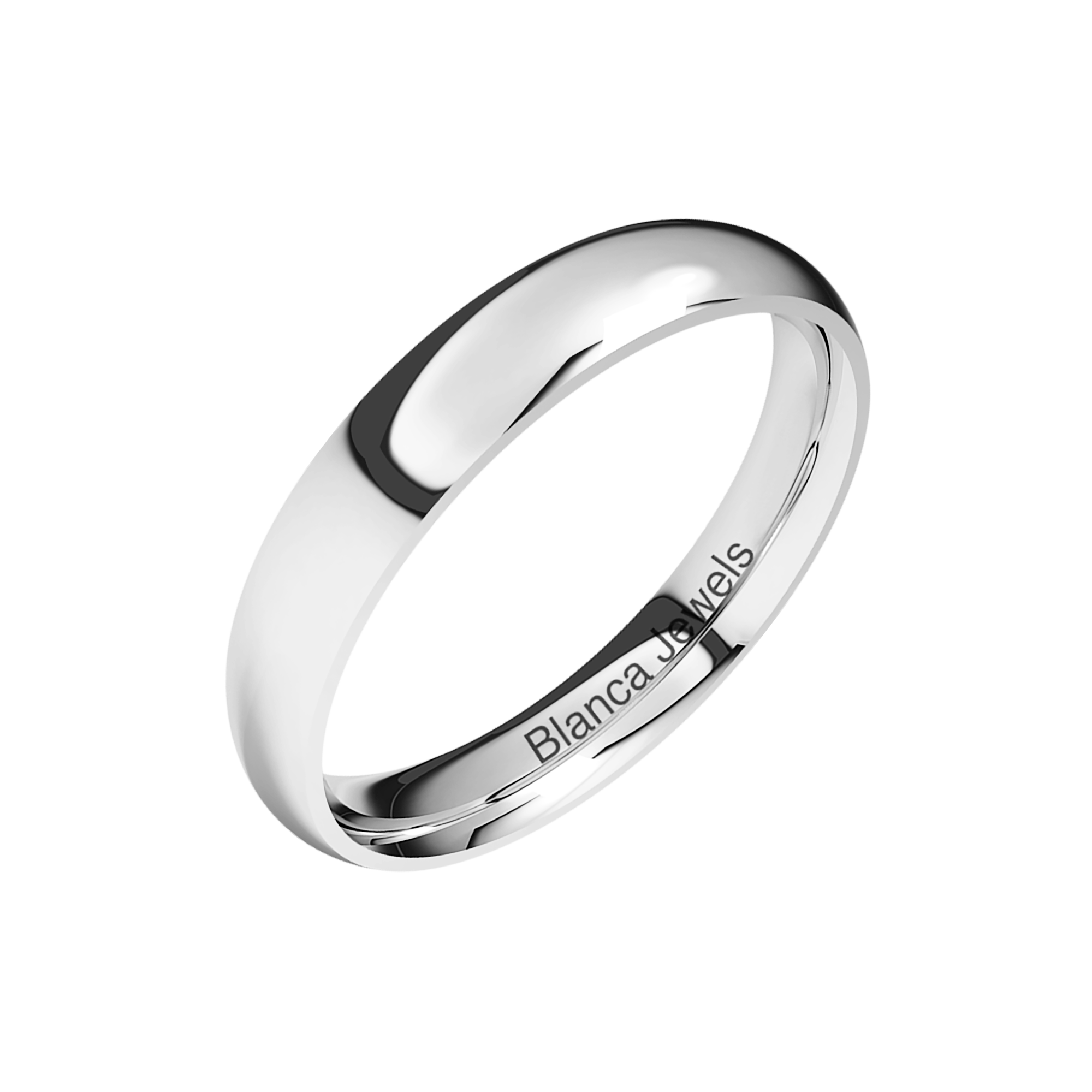 Alianza de Boda almendra en oro blanco 18K  masculina