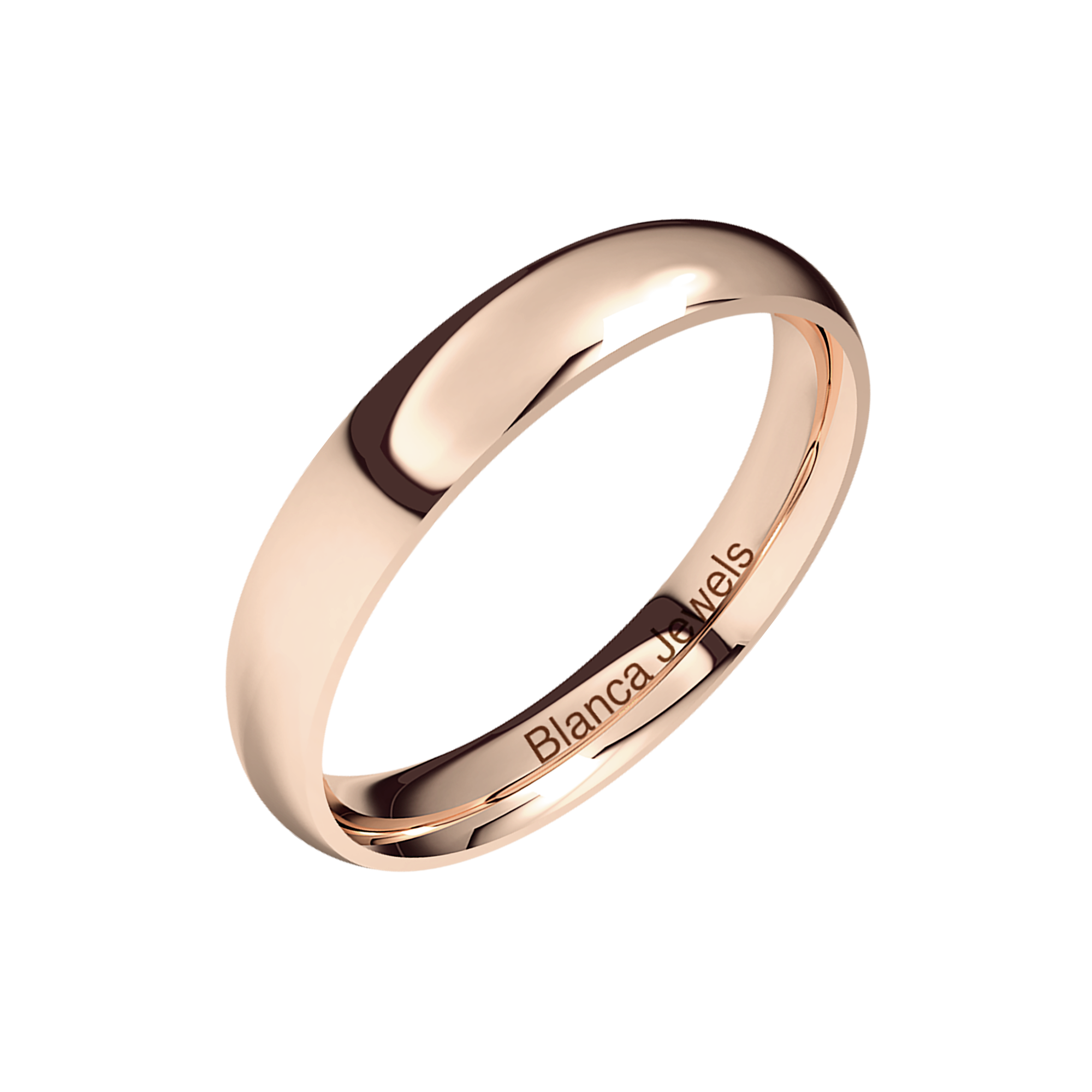 Alianza de Boda almendra en oro rosa 18K masculina