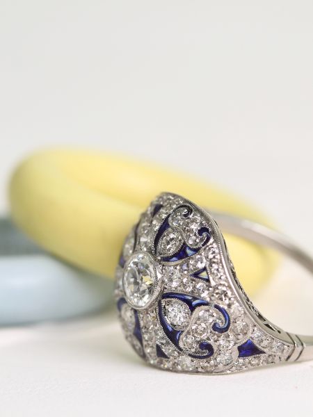 Anillo Enamel Vintage