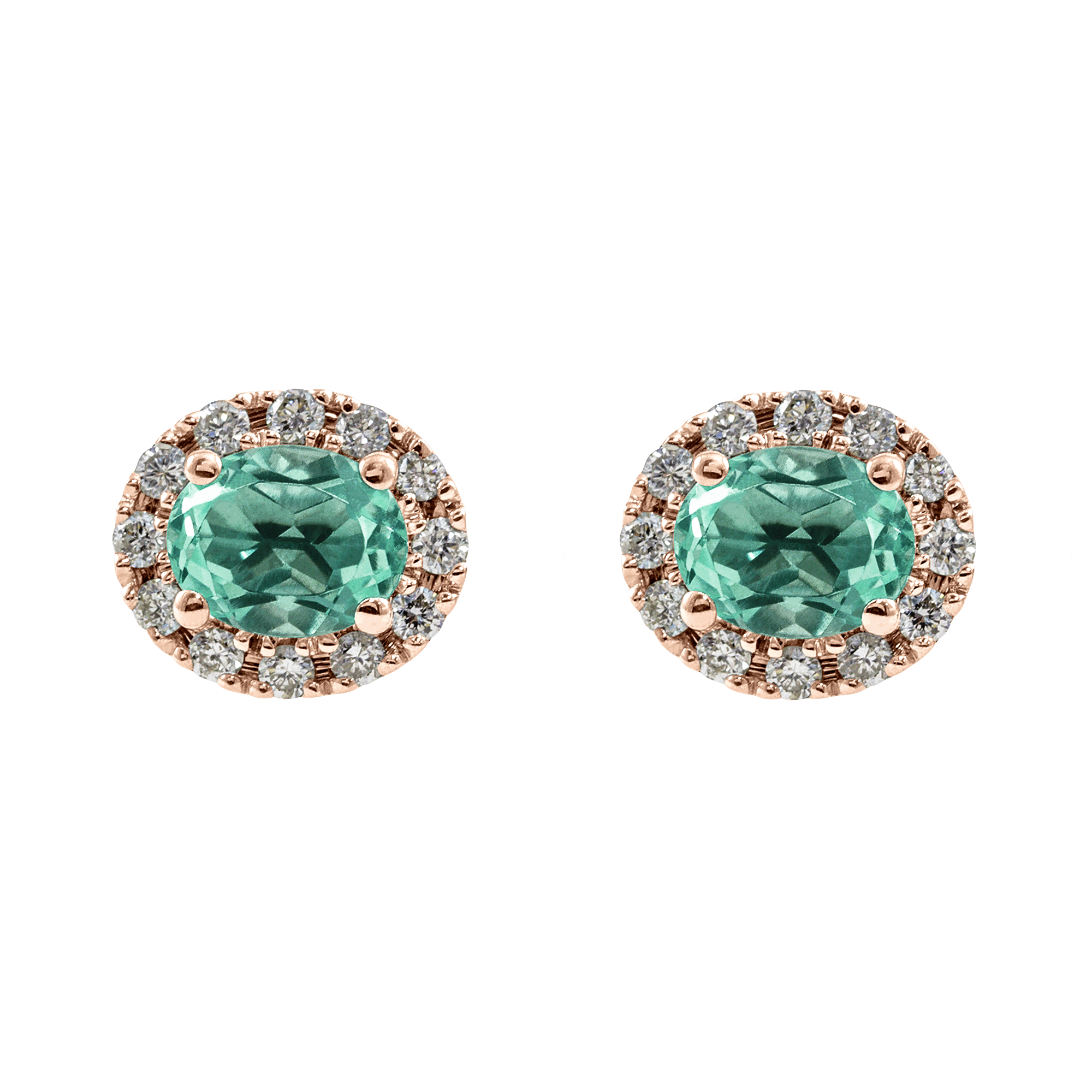 Pendiente rosetón oval Diamantes personalizado