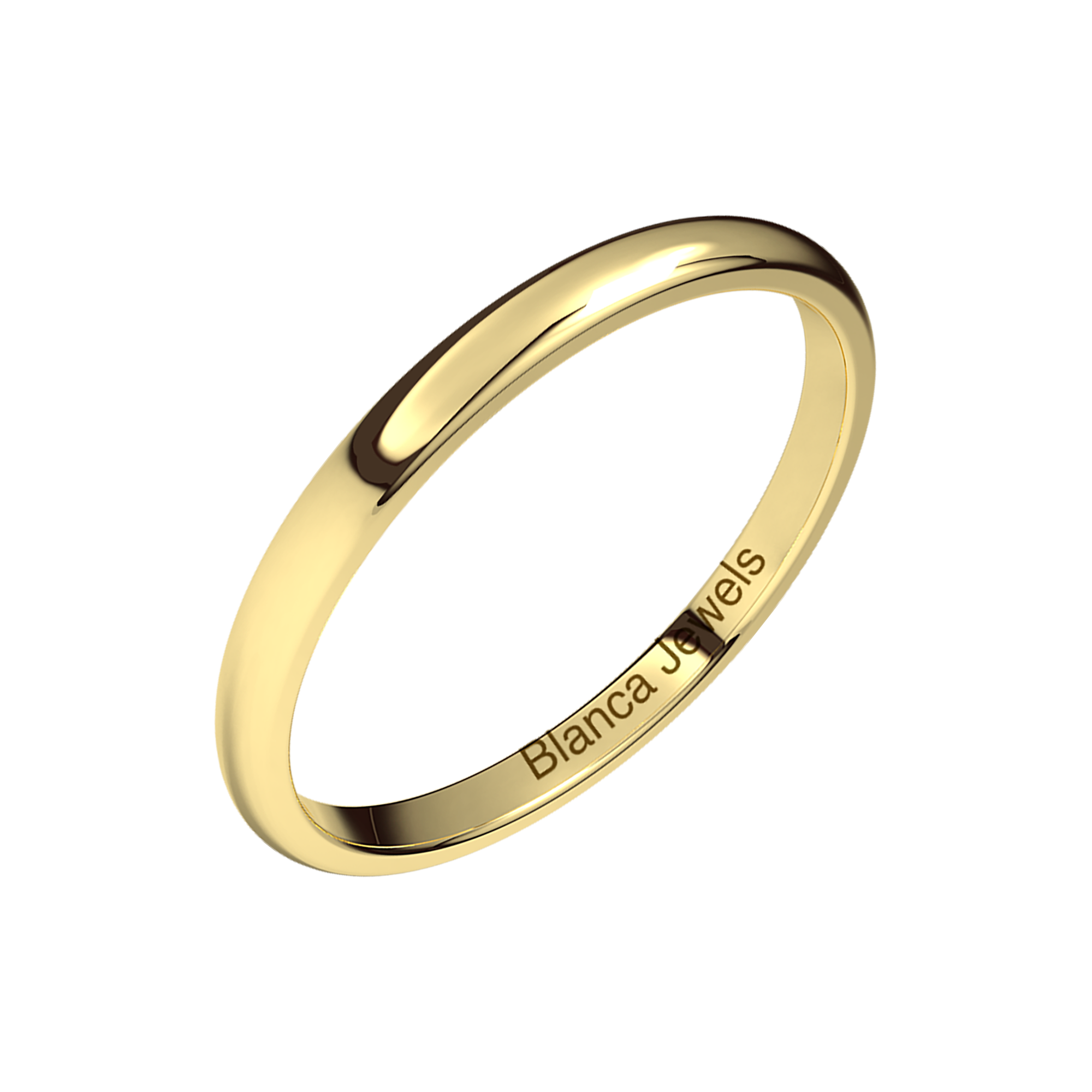 Alianza de Boda  media caña en oro 18K femenina