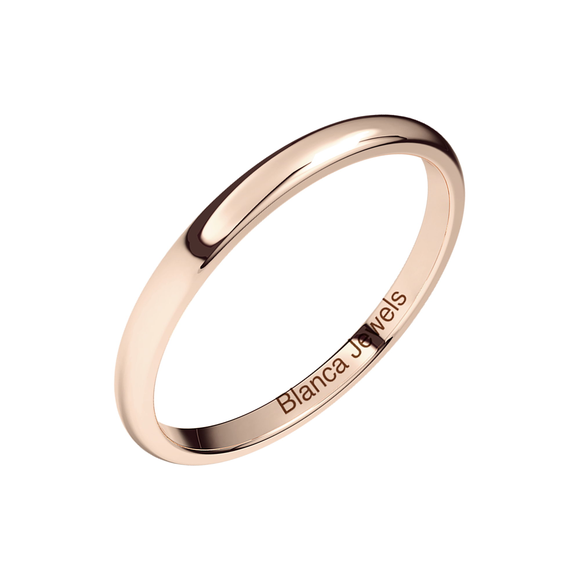 Alianza de Boda  media caña en oro rosa 18K femenina