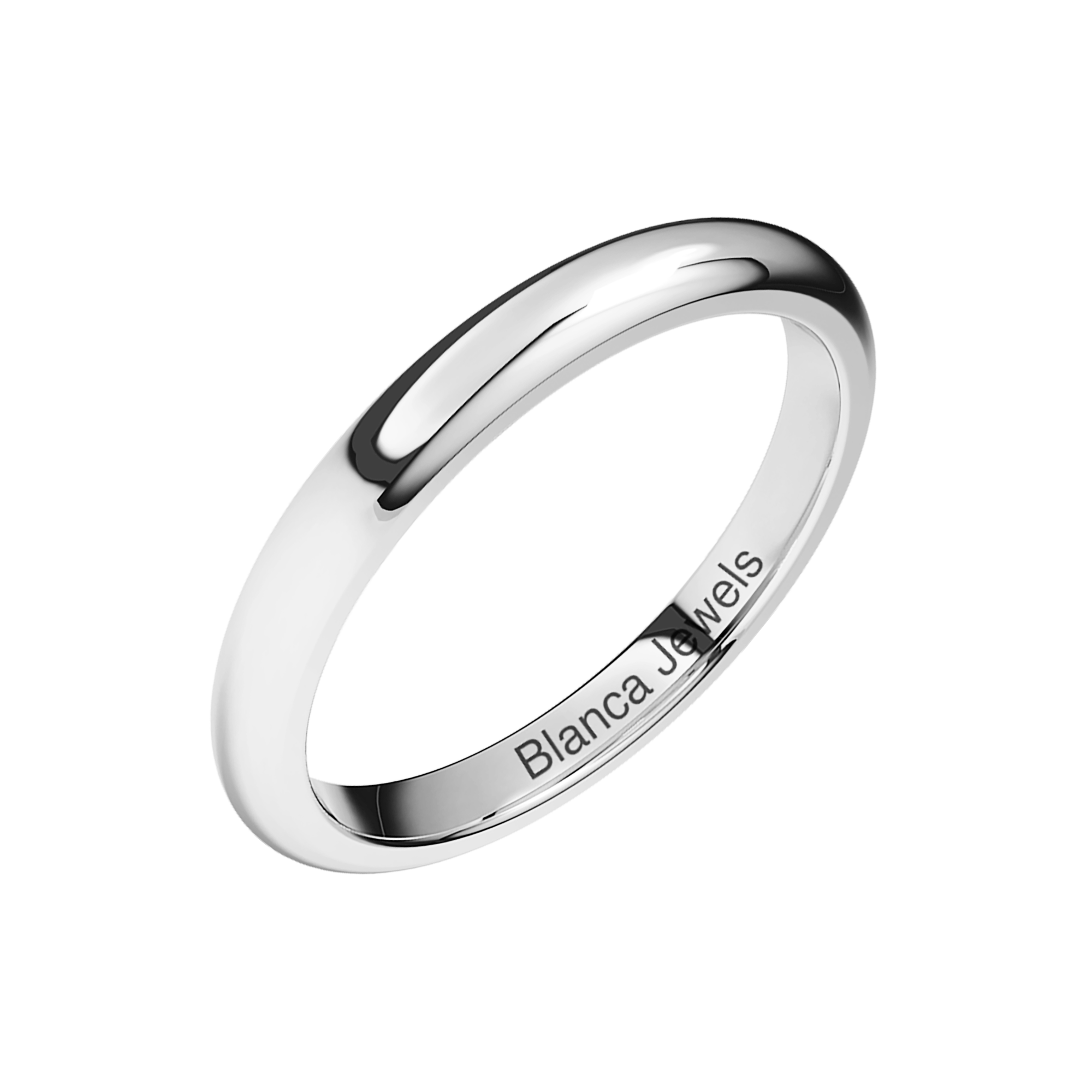 Alianza de Boda media caña en oro blanco 18K masculina
