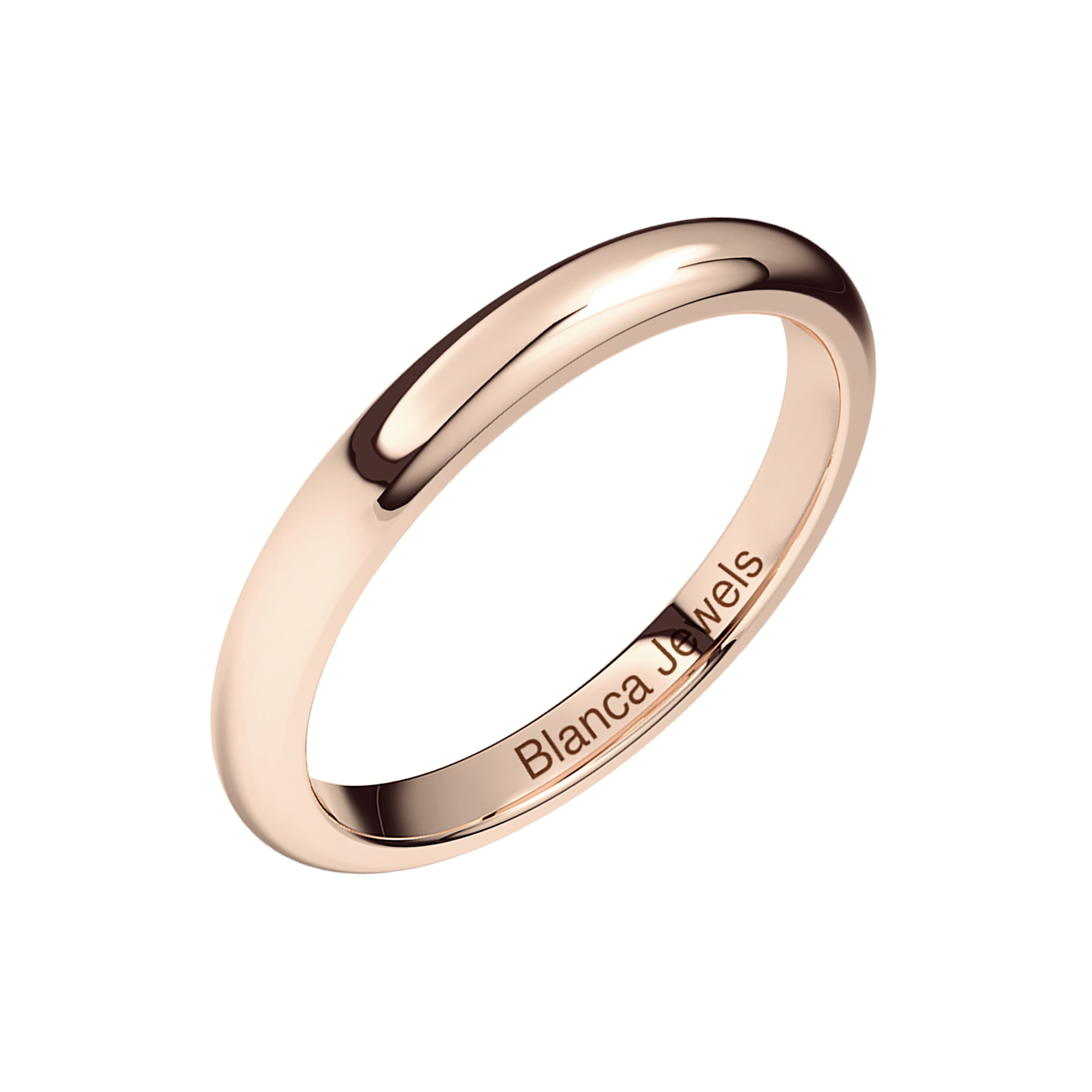 Alianza de Boda media caña en oro rosa 18K masculina