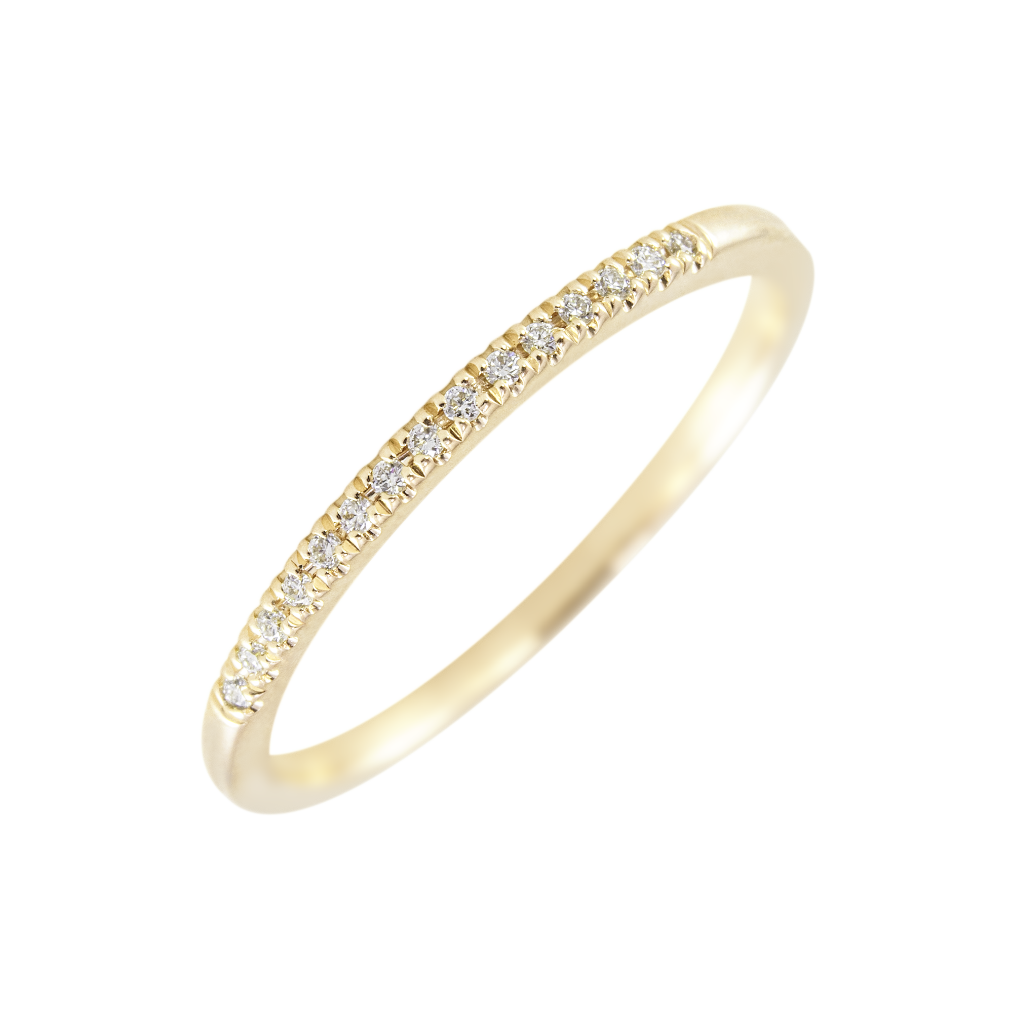 Mezza fede nuziale personalizzata con mini diamanti