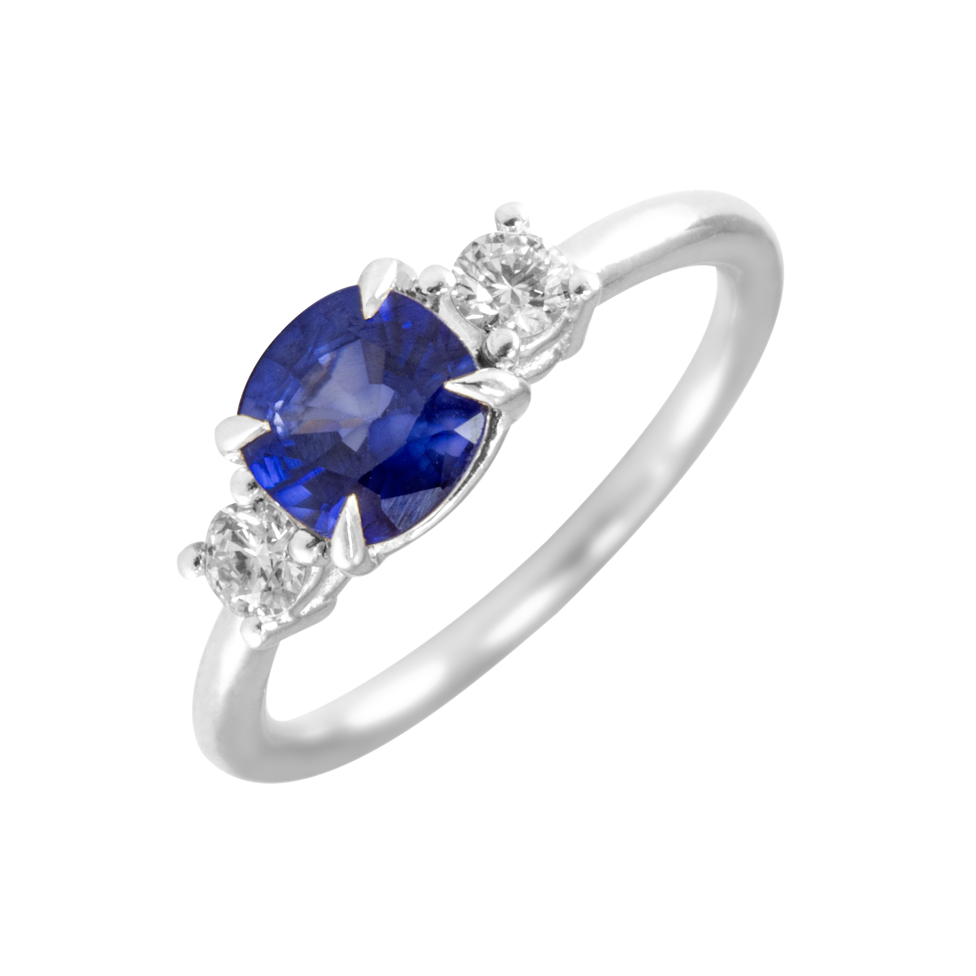 Anillo de oro 18K con piedras personalizables oro blanco y zafiro