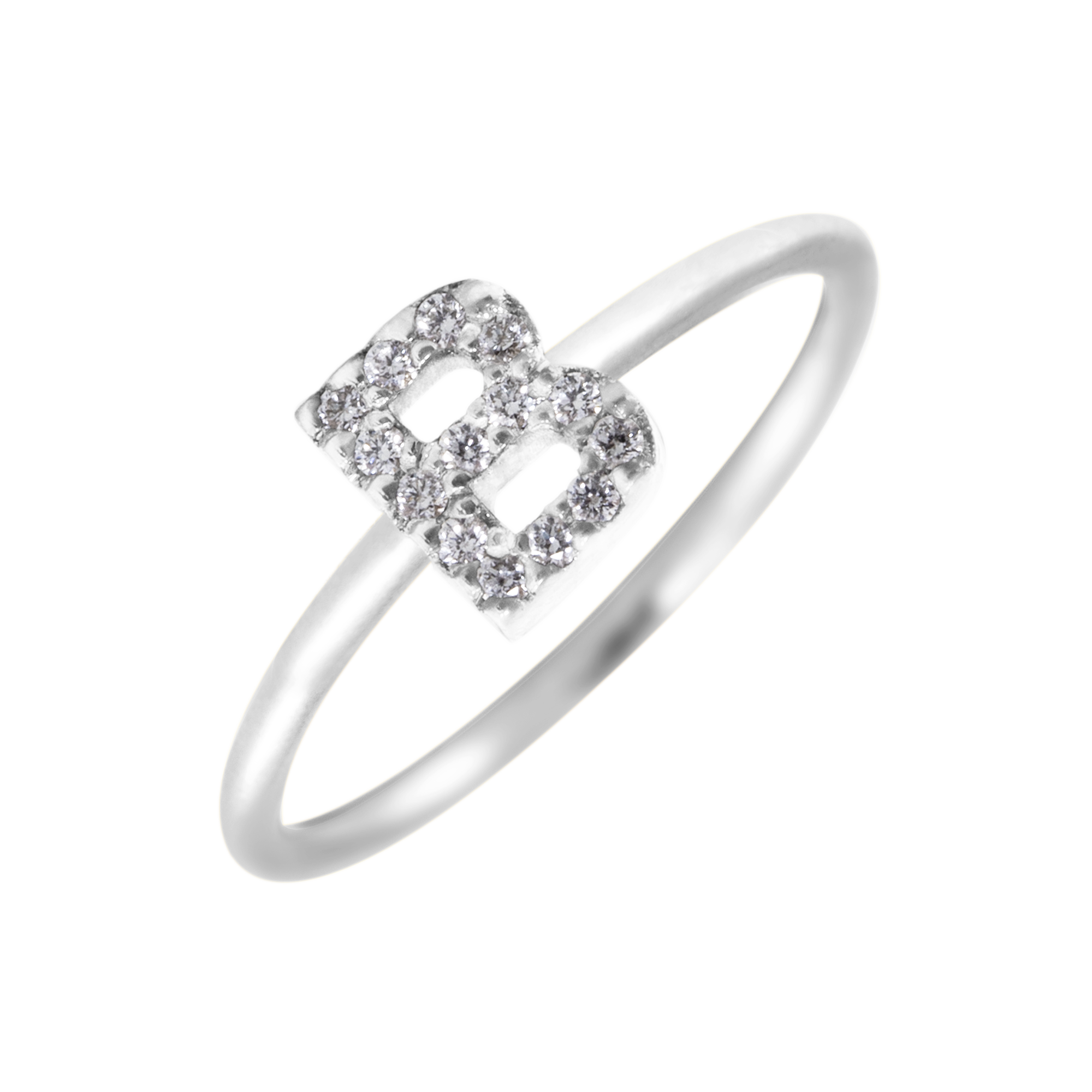 Anillo letra Diamante Personalizado