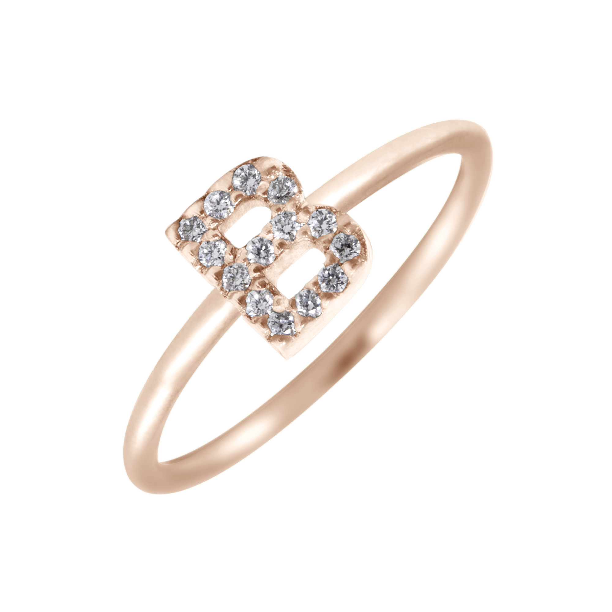 Anillo letra Diamante Personalizado