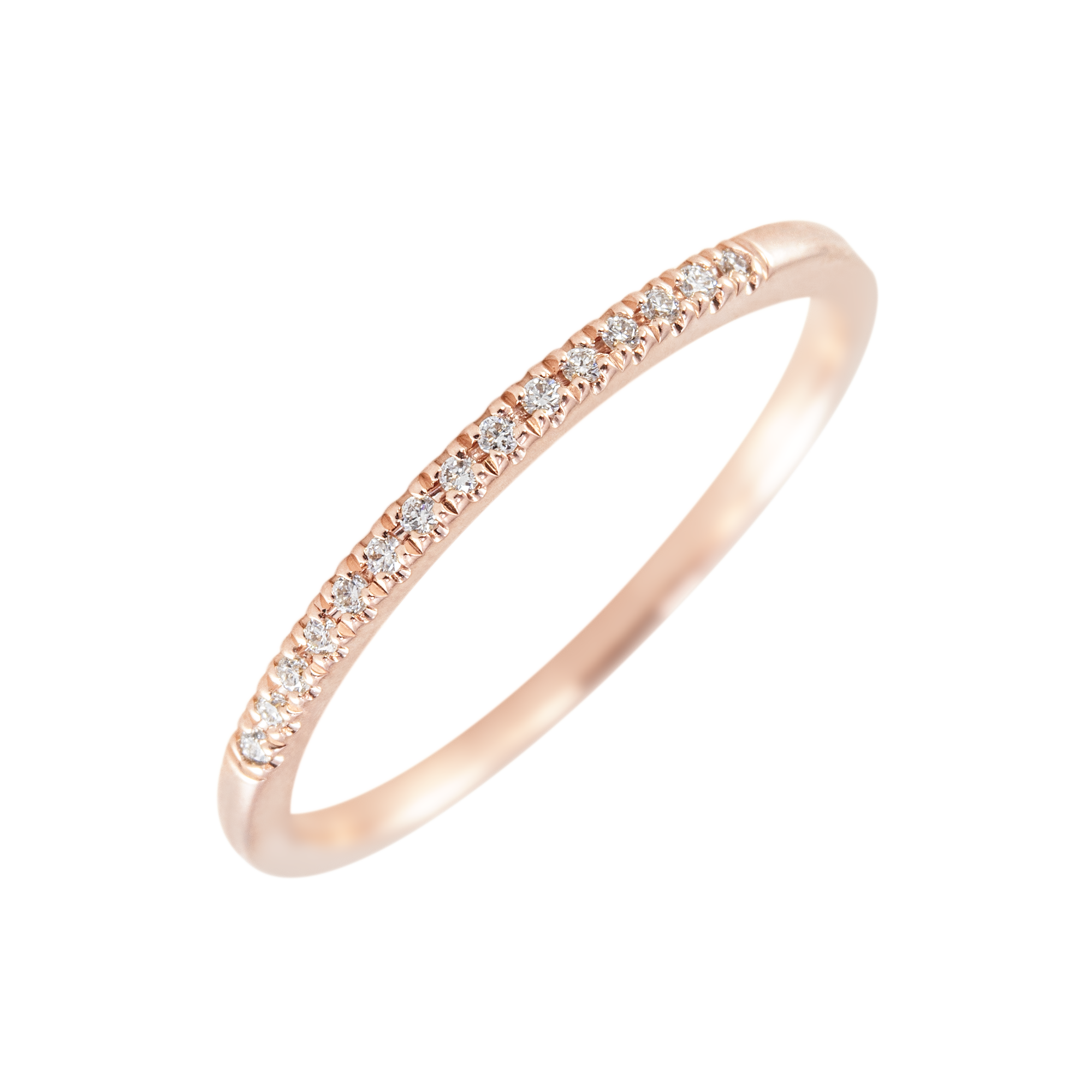 Mezza fede nuziale personalizzata con mini diamanti