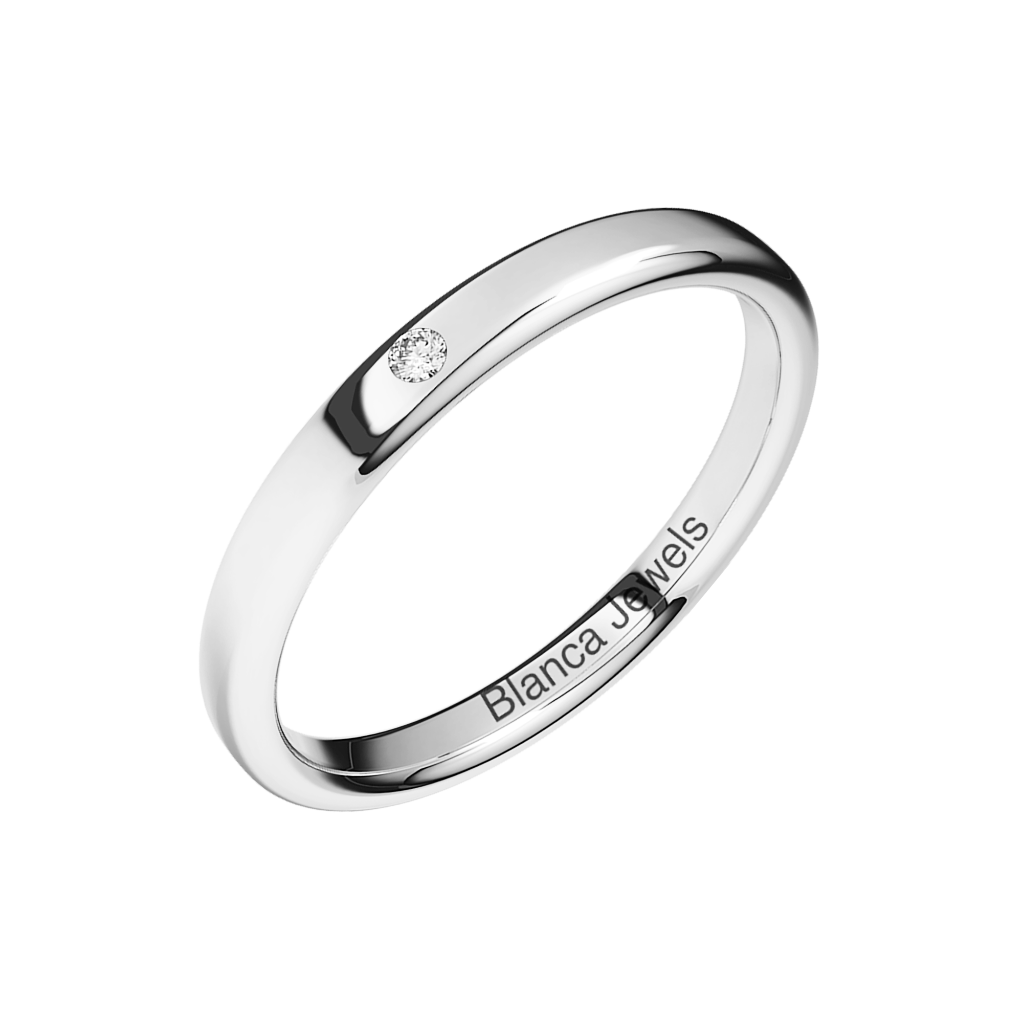 Alianza de Boda  confort en oro blanco 18K femenina