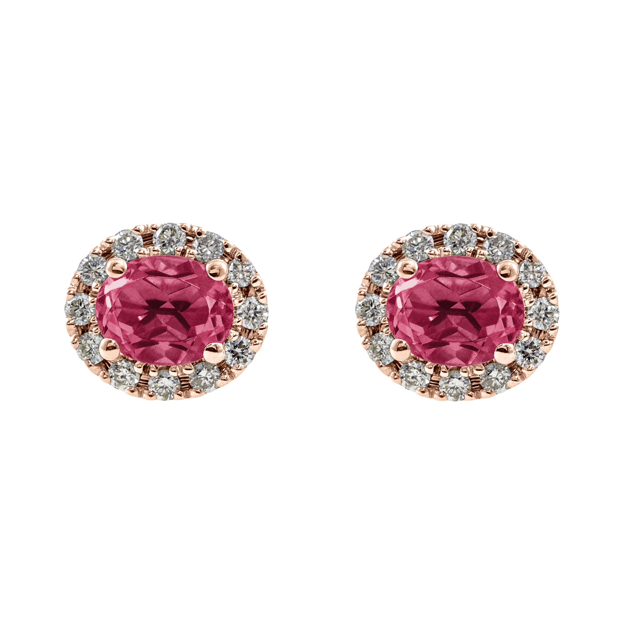 Pendiente rosetón oval Diamantes personalizado