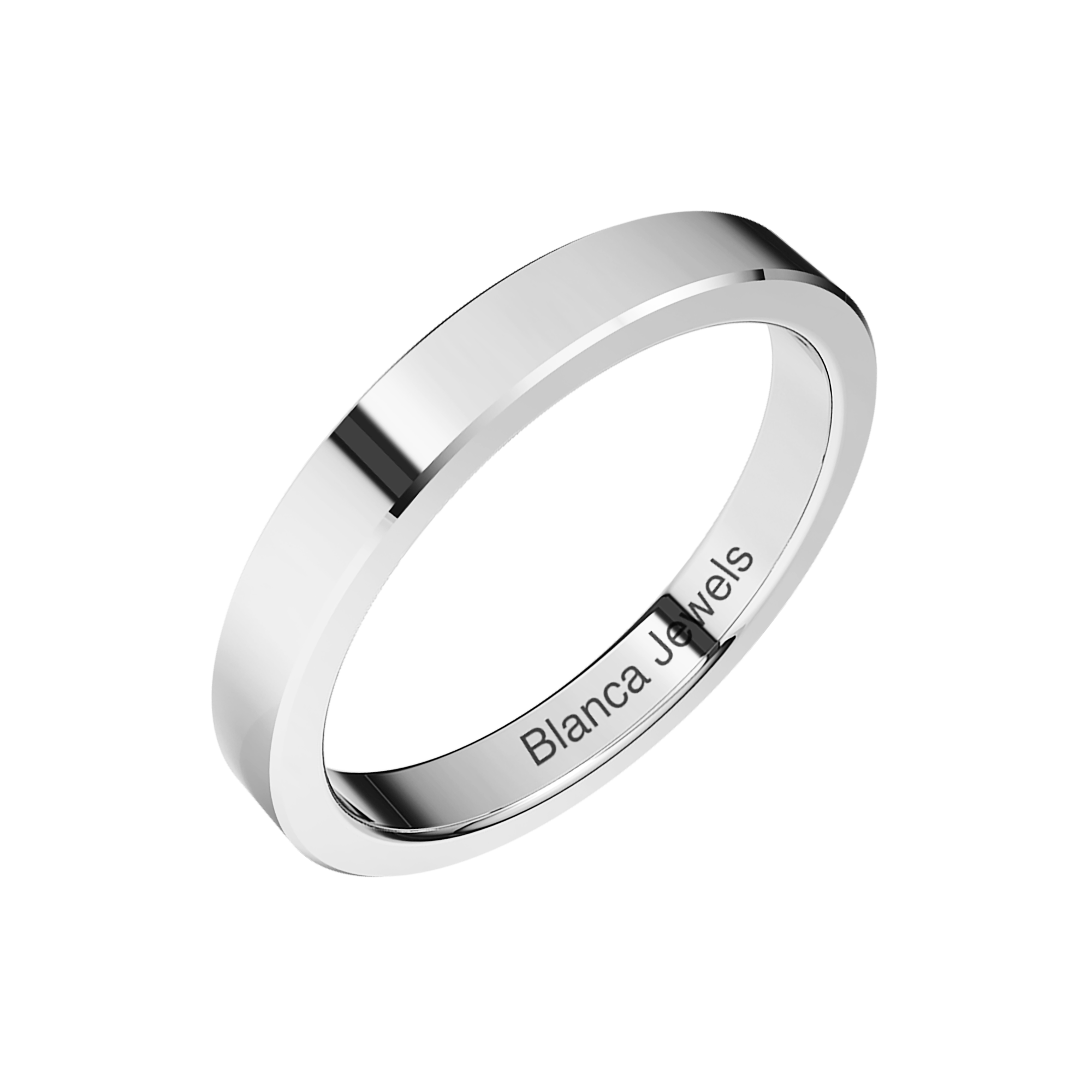 Alianza de Boda rectangular en oro blanco 18K masculina