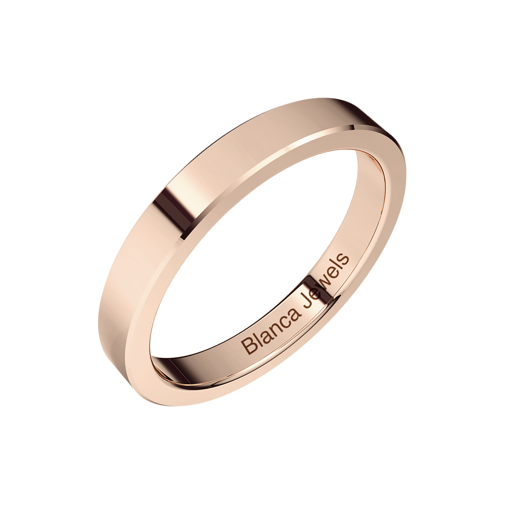 Alianza de Boda rectangular en oro rosa 18K masculina