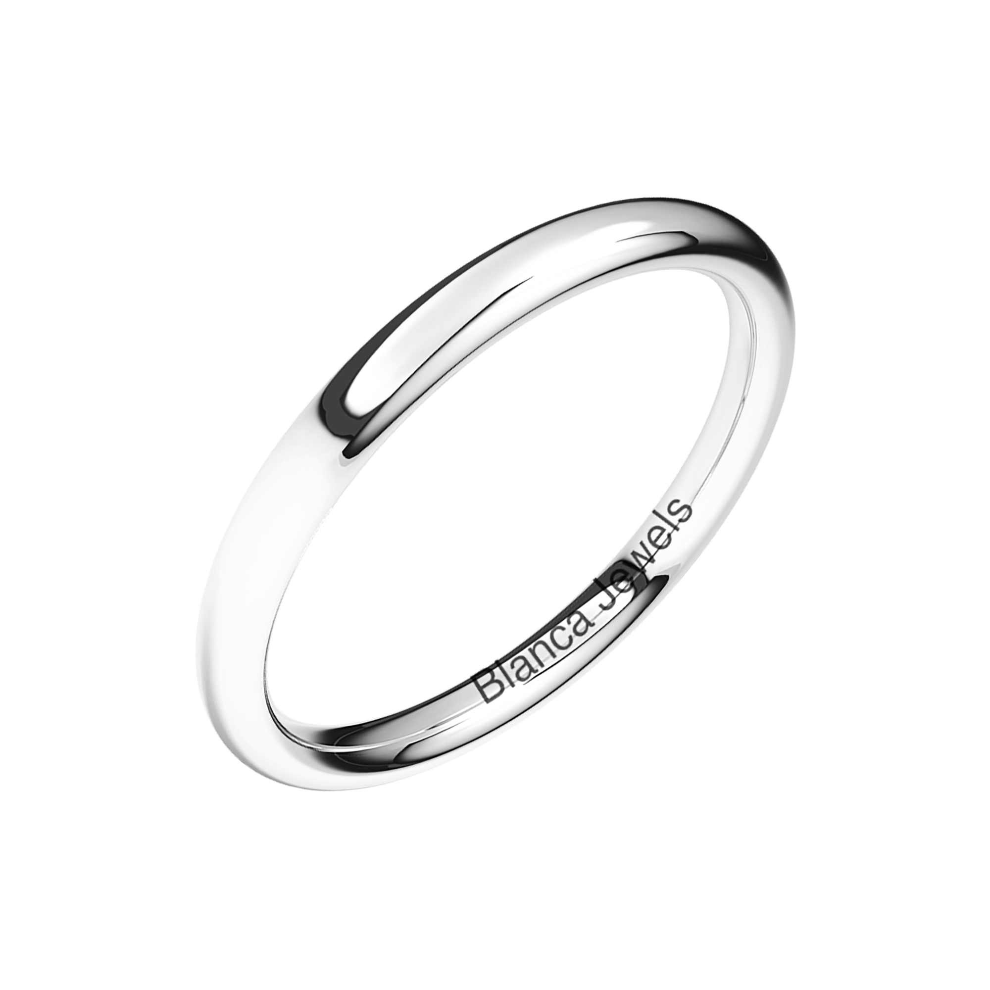 Alianza de Boda  redonda  en oro blanco 18K  masculina