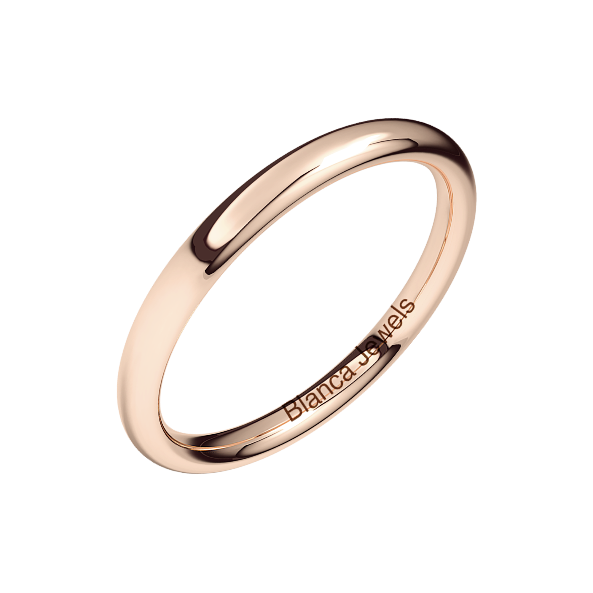 Alianza de Boda  redonda  en oro rosa 18K  masculina