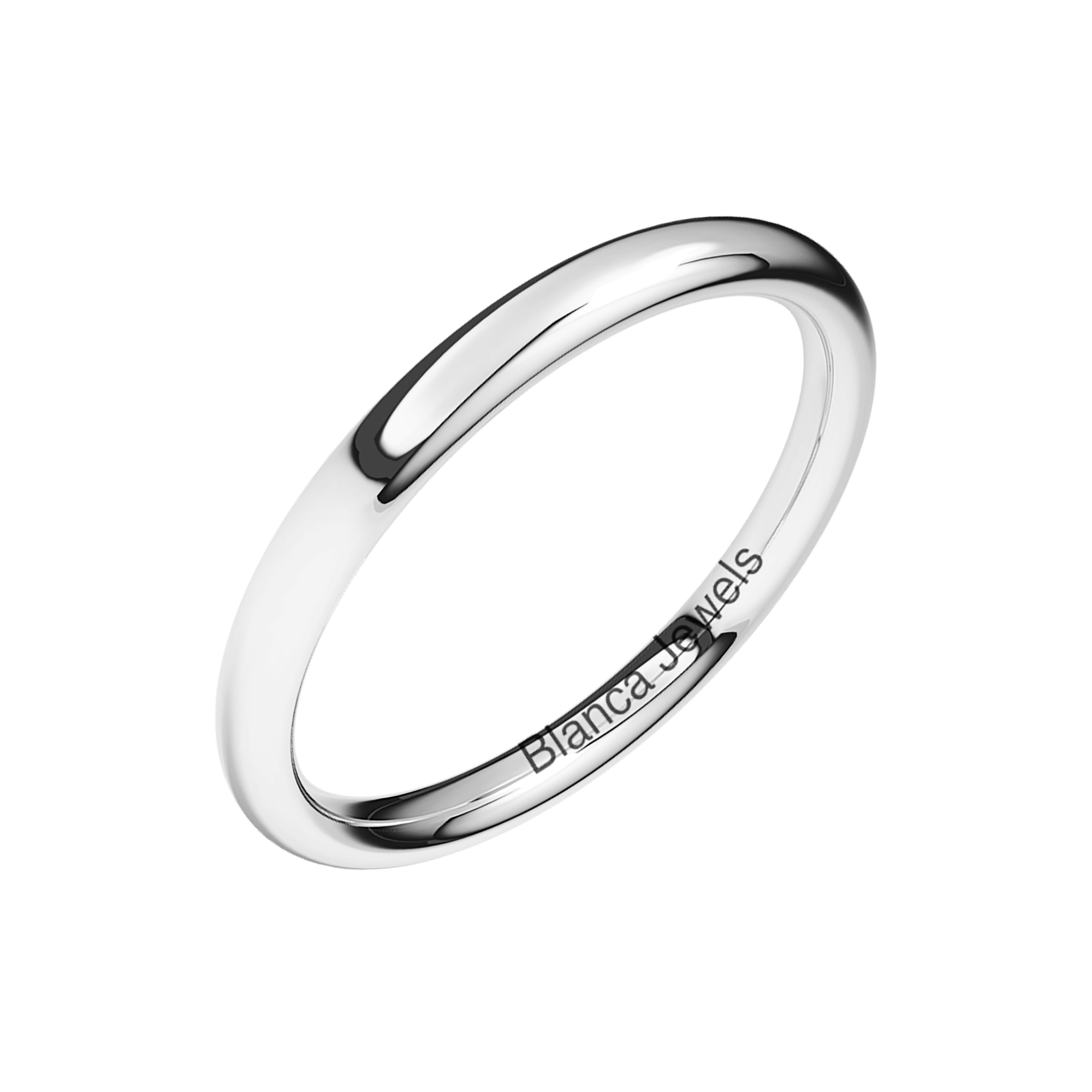 Alianza de Boda redonda en oro blanco 18K femenina