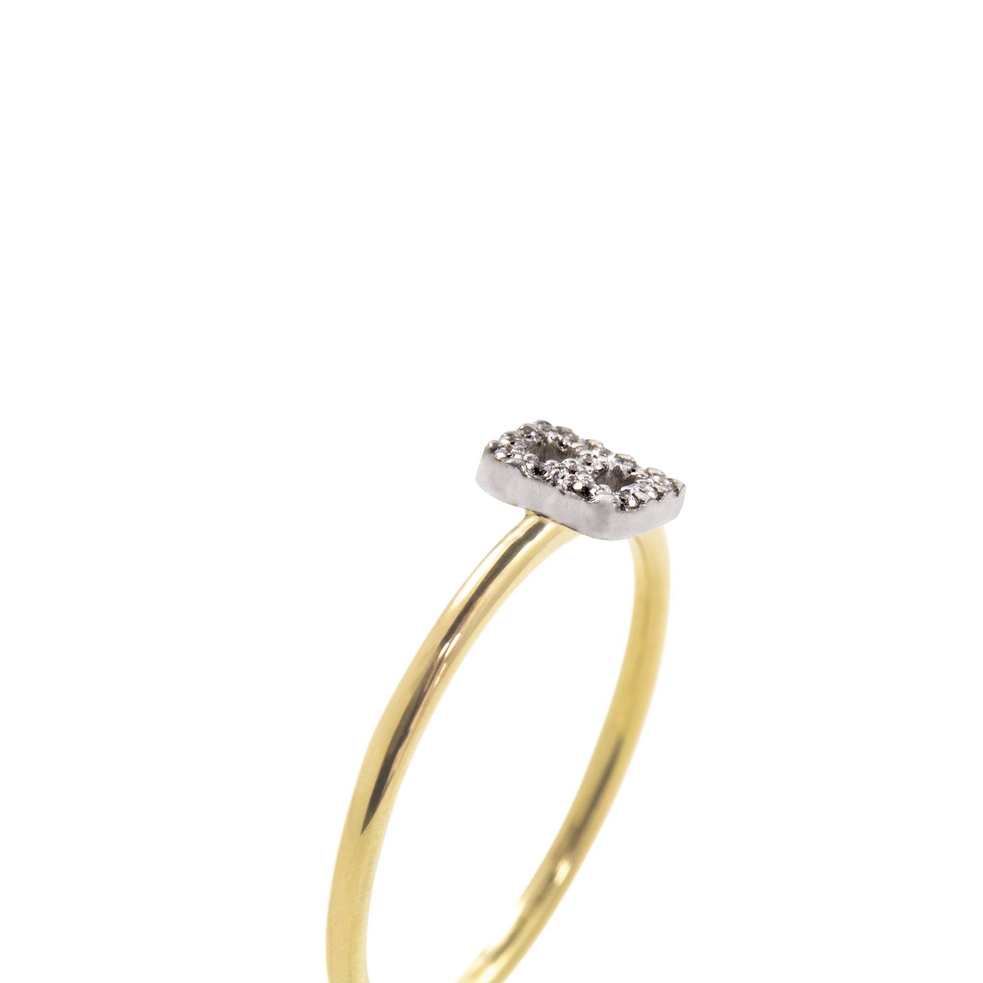 Anillo Letra Mini Bicolor