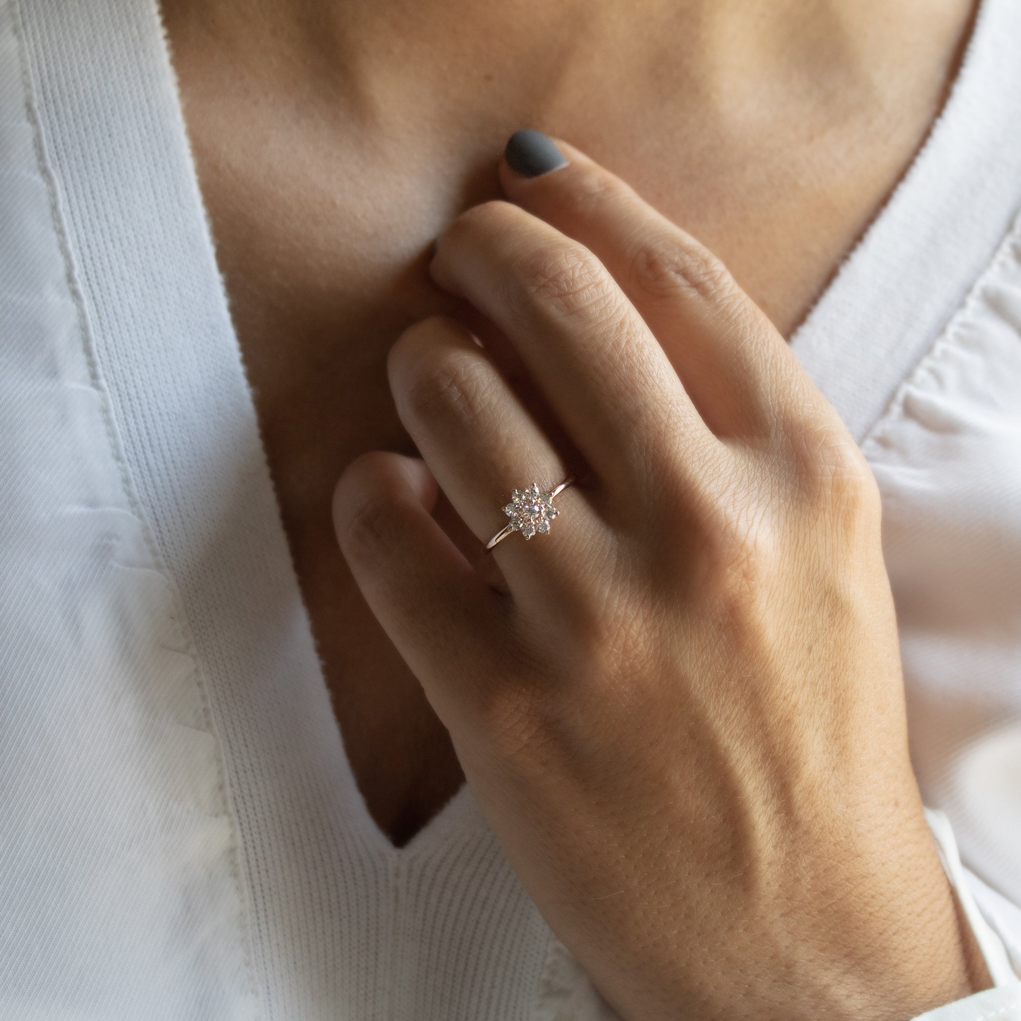 Anillo Flor Midi - Blanca Jewels