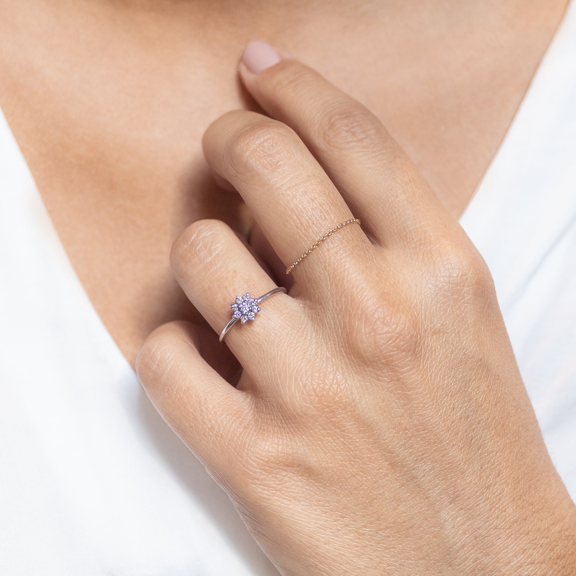 Anillo Flor Mini - Blanca Jewels