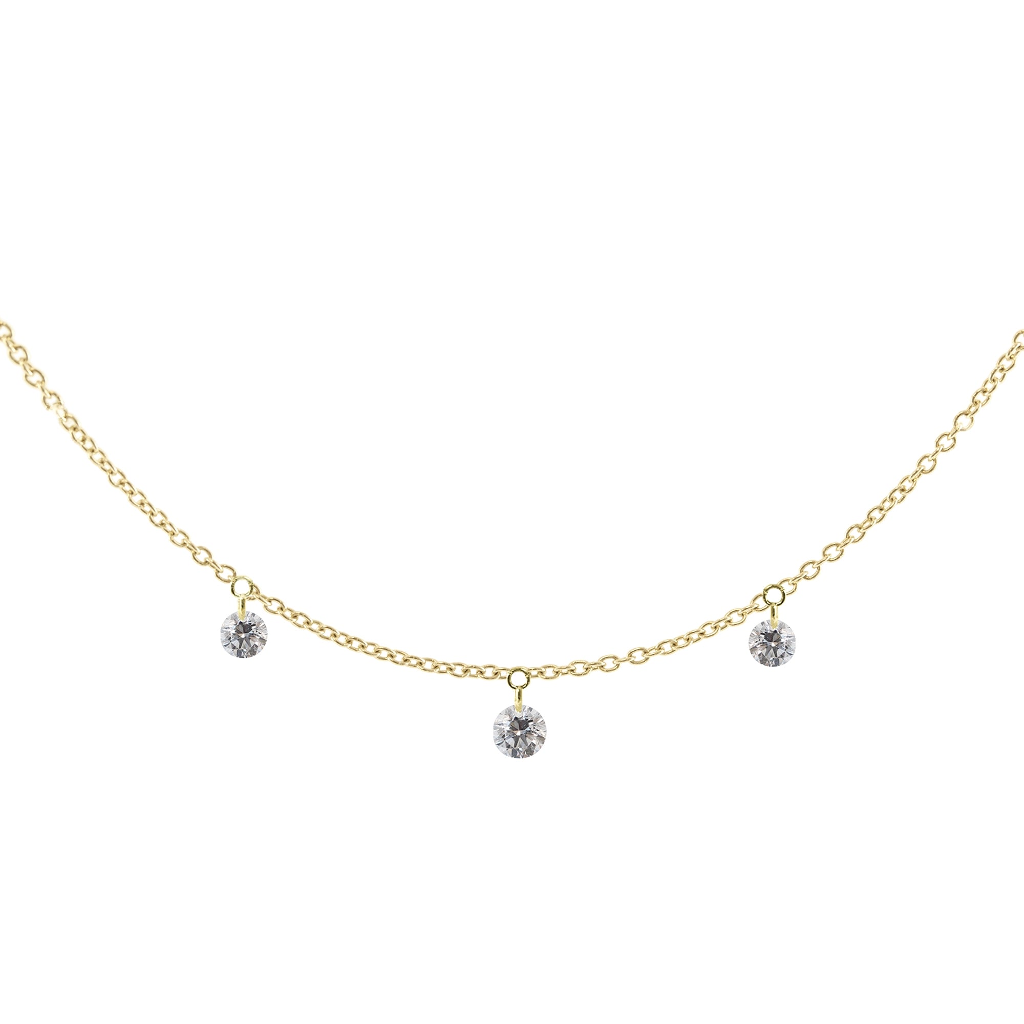 Gargantilla 3 Diamantes Perforados - Blanca Jewels