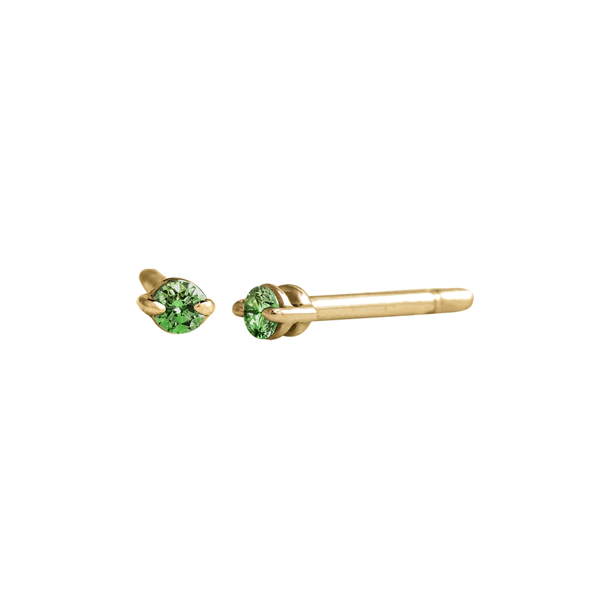 Pendiente Botón 2 grapas Tsavorita (unidad) - Blanca Jewels