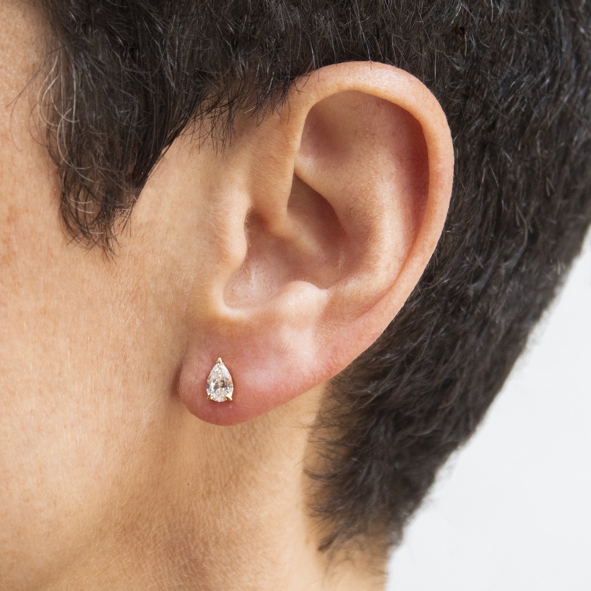 Pendientes Boton Lagrima Diamante - Blanca Jewels