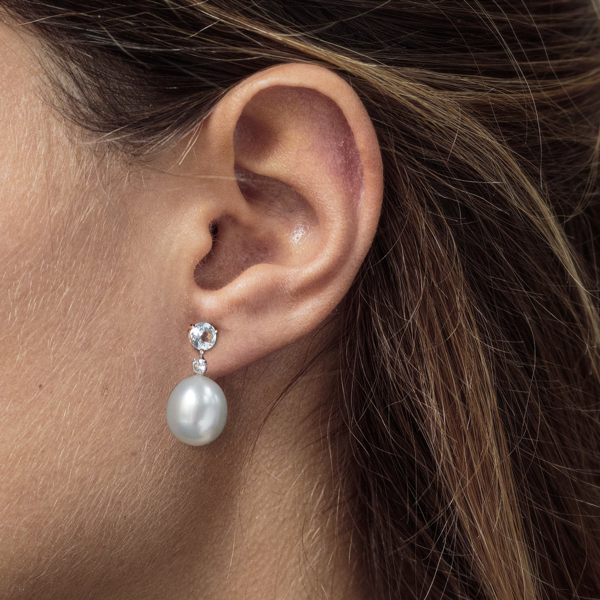 Pendientes Botón Perla (desmontables) - Blanca Jewels
