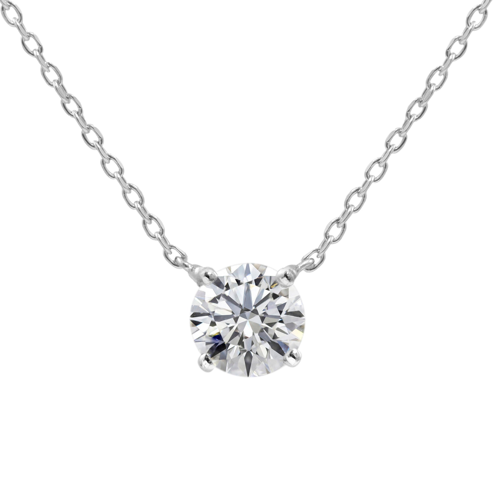Gargantilla oro 18kt, Diamante talla brillante, Montura 4 grapas para dar protagonismo a la piedra.