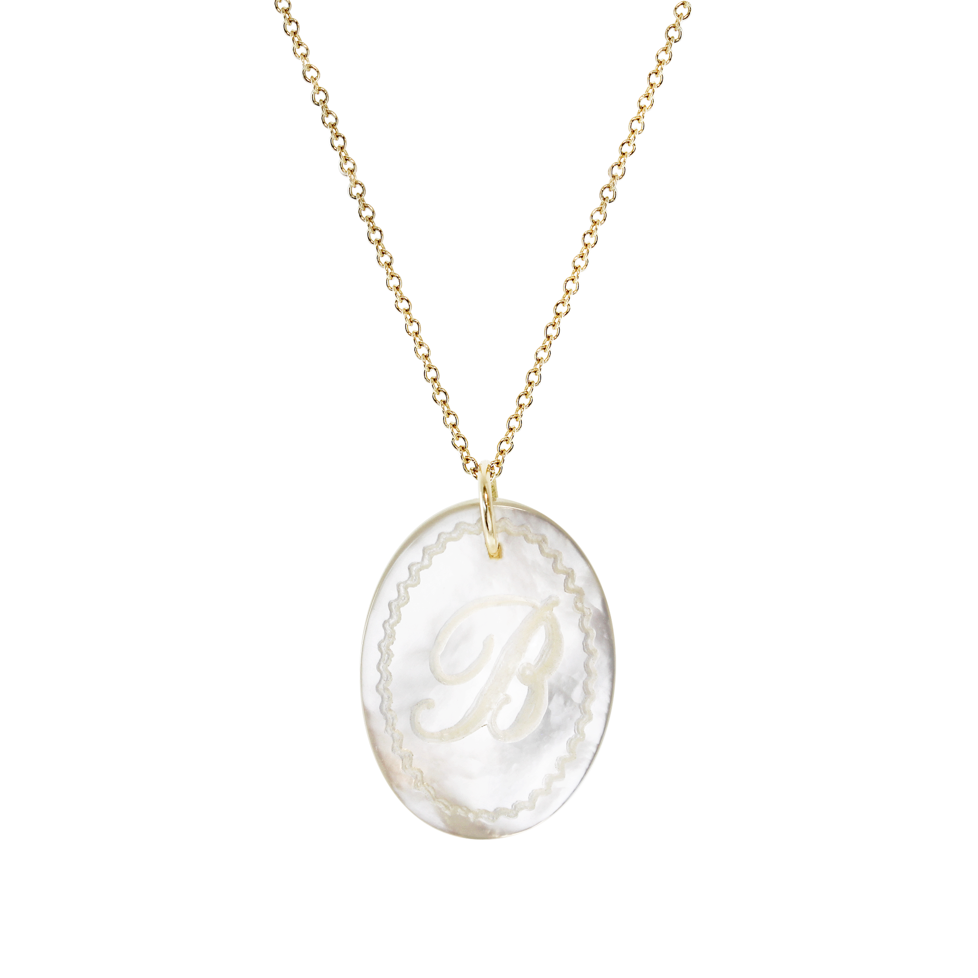 Mother of Pearl Pendant Personalized English Letter