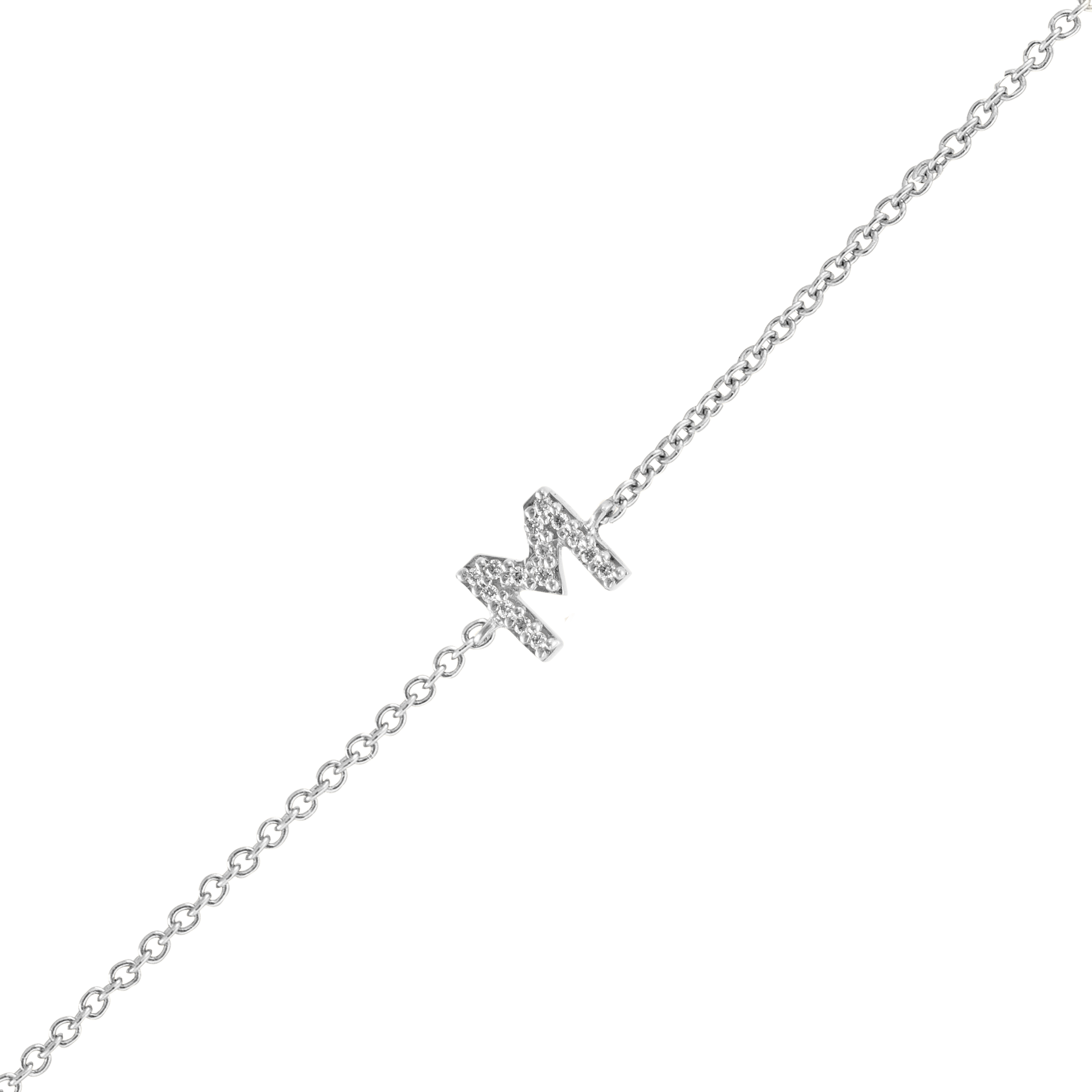 Bracelet Lettre Personnalisé Mini Diamants
