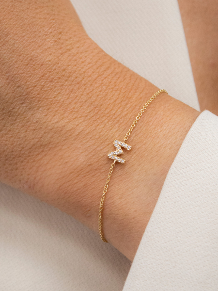 Brazalete Una letra Diamantes Mini