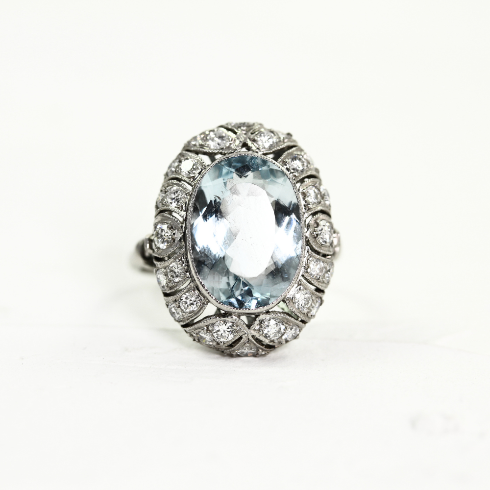Anillo Aguamarina Vintage