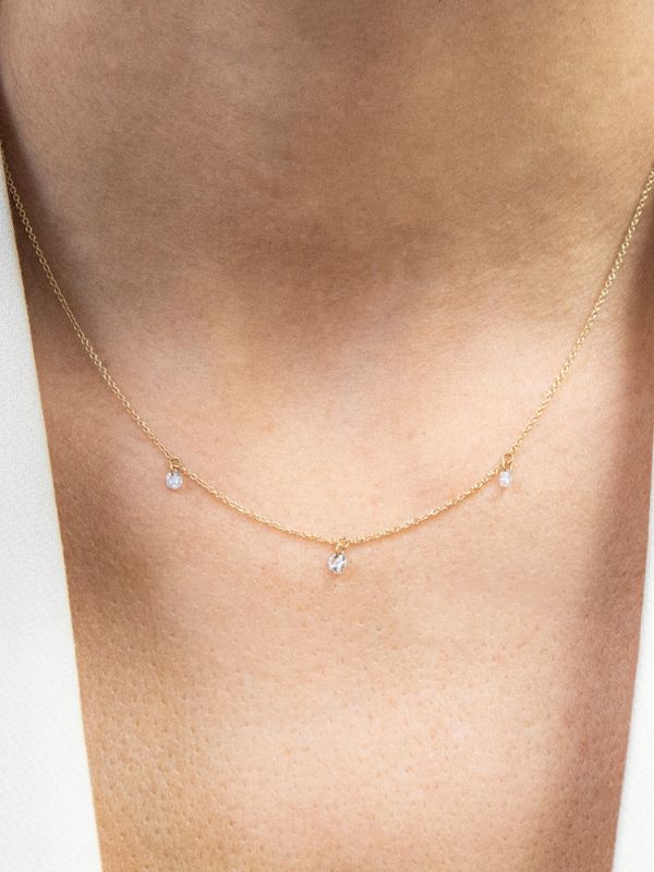 Girocollo con 3 Diamanti Traforati