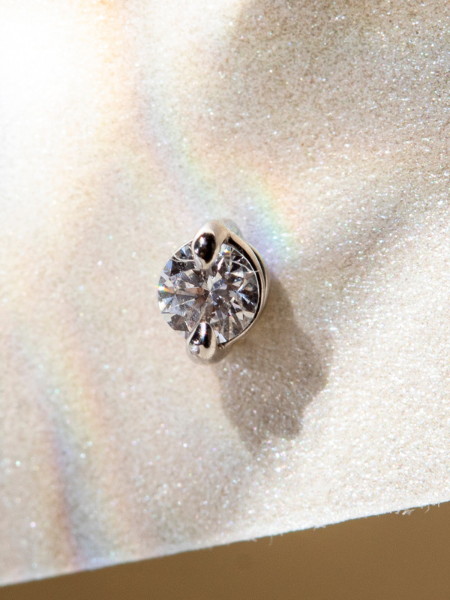 Boucle d'oreille bouton 2 clips diamants (unité)