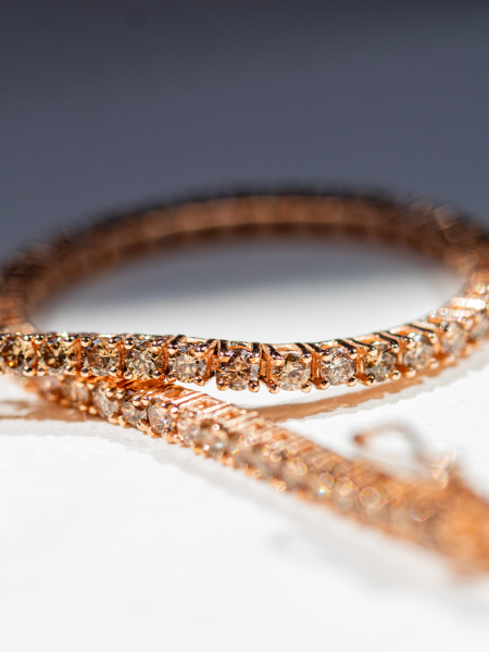 Rivière Or Rose Diamant Marron
