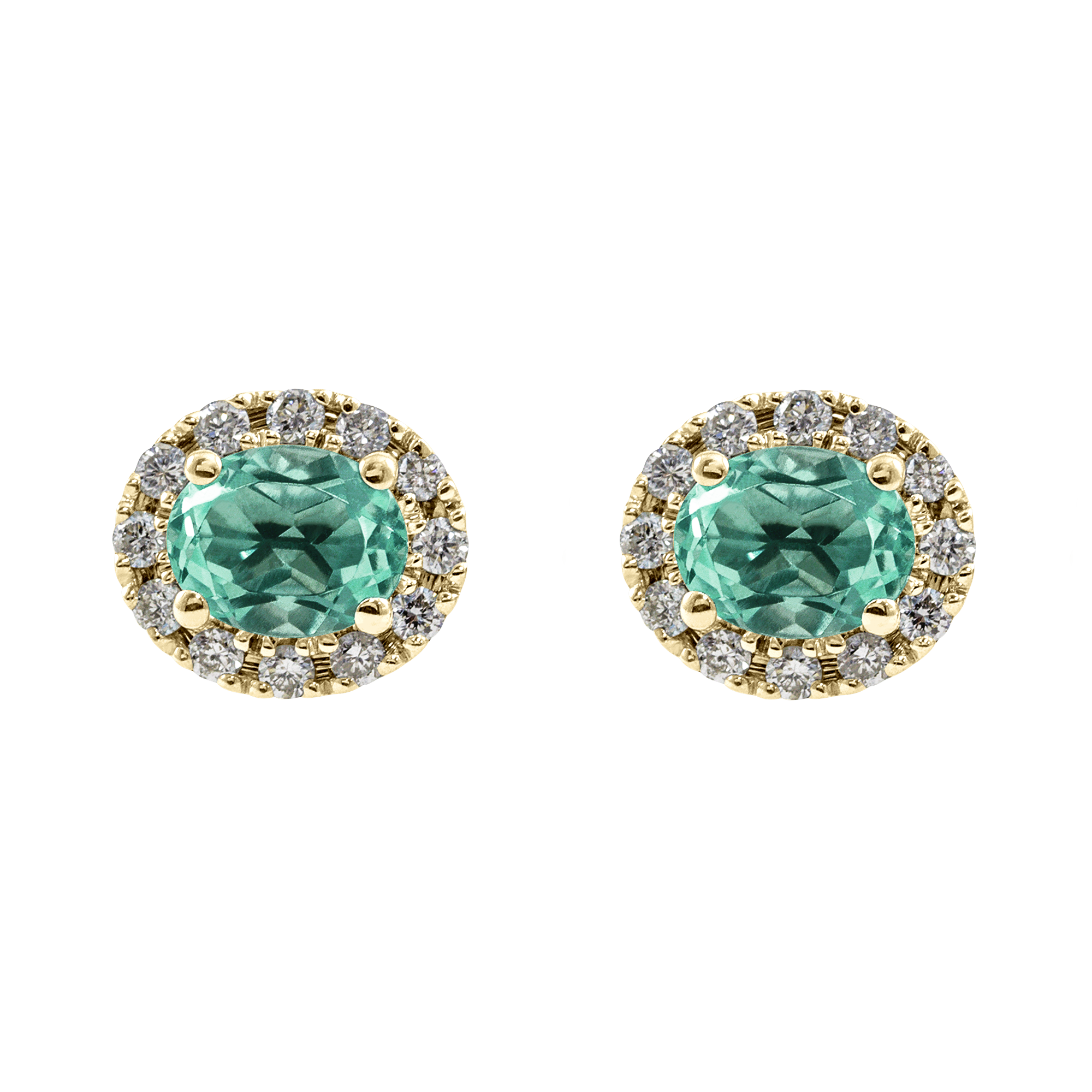 Pendiente rosetón oval Diamantes personalizado